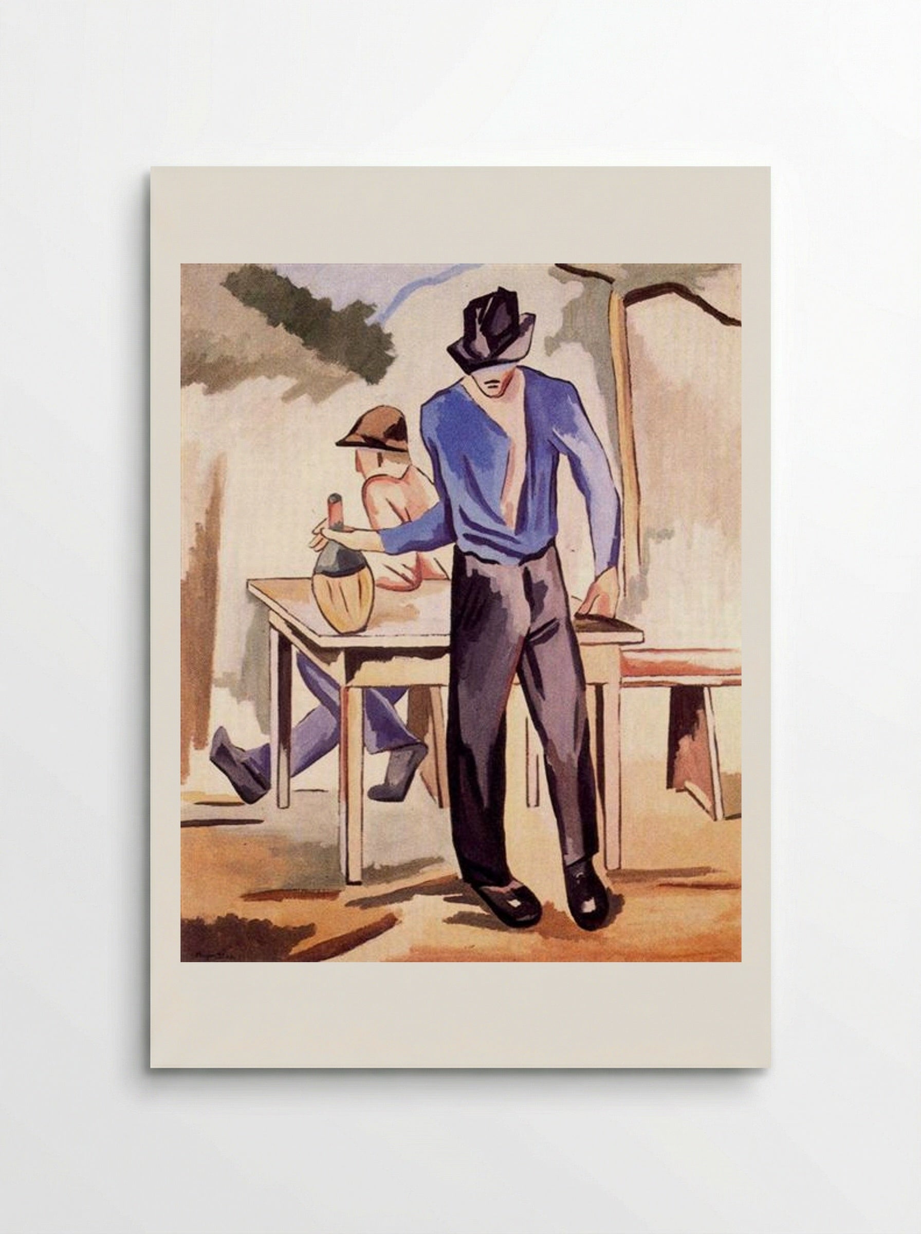 Farmers at Table - Alberto Magnelli - Poster