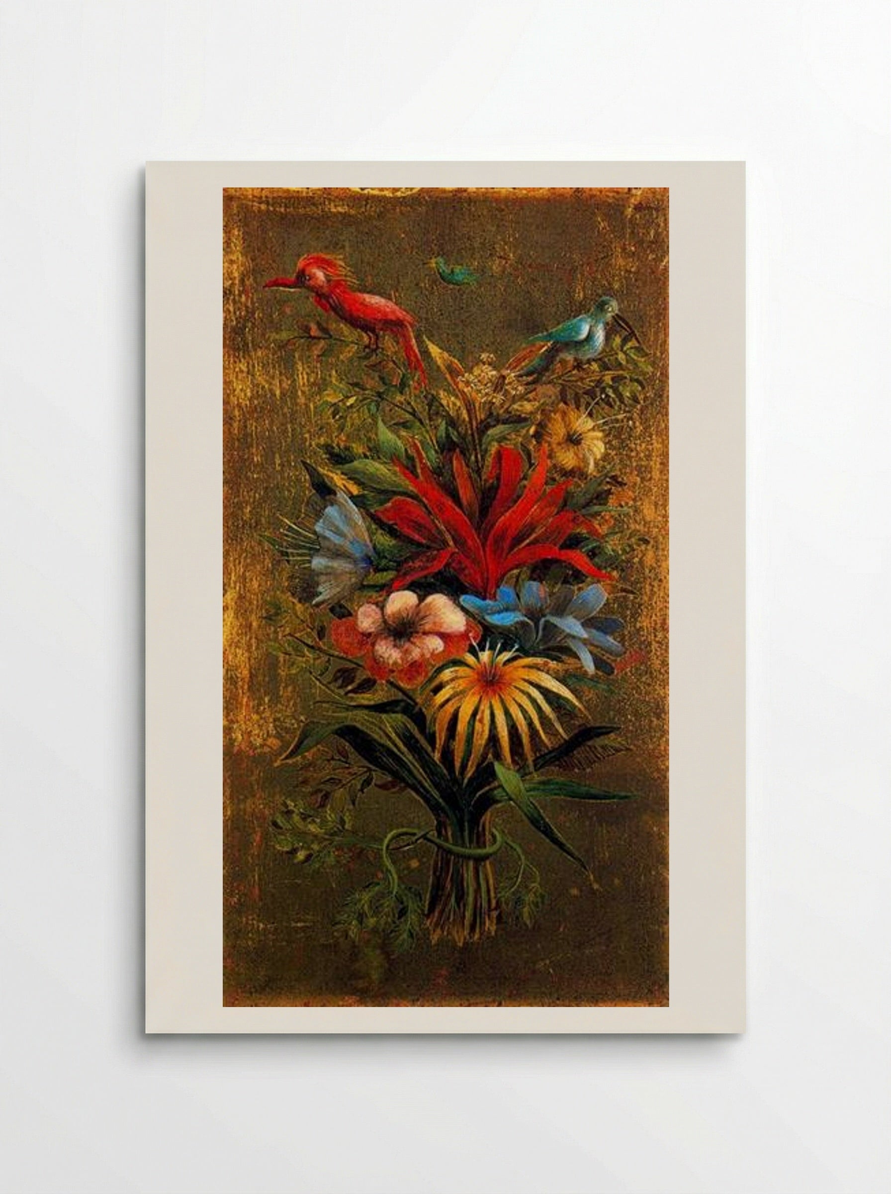 Floral bouquet with birds - Remedios Varo - Poster