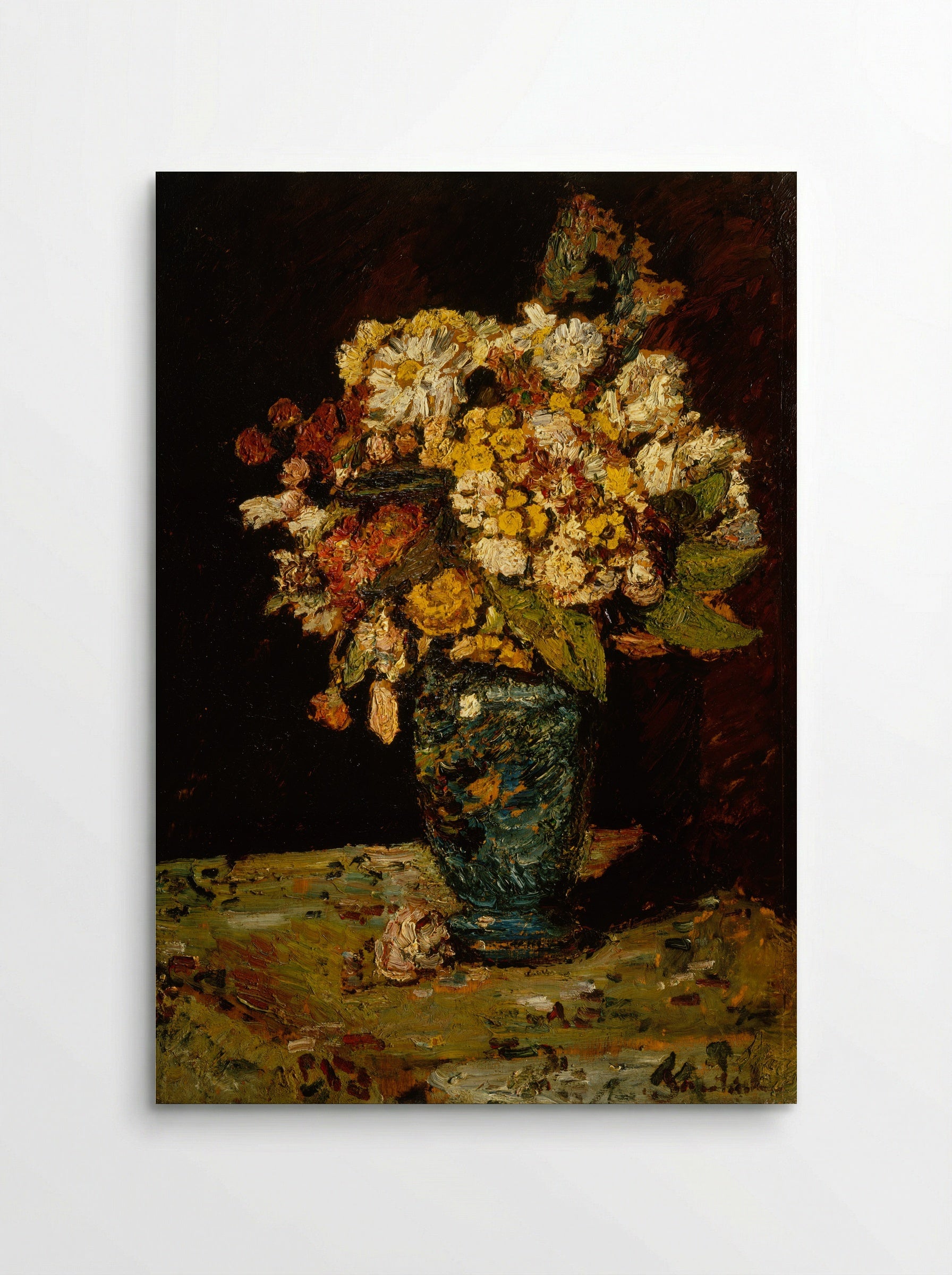 Flowers in a Blue Vase - Adolphe Monticelli - Poster