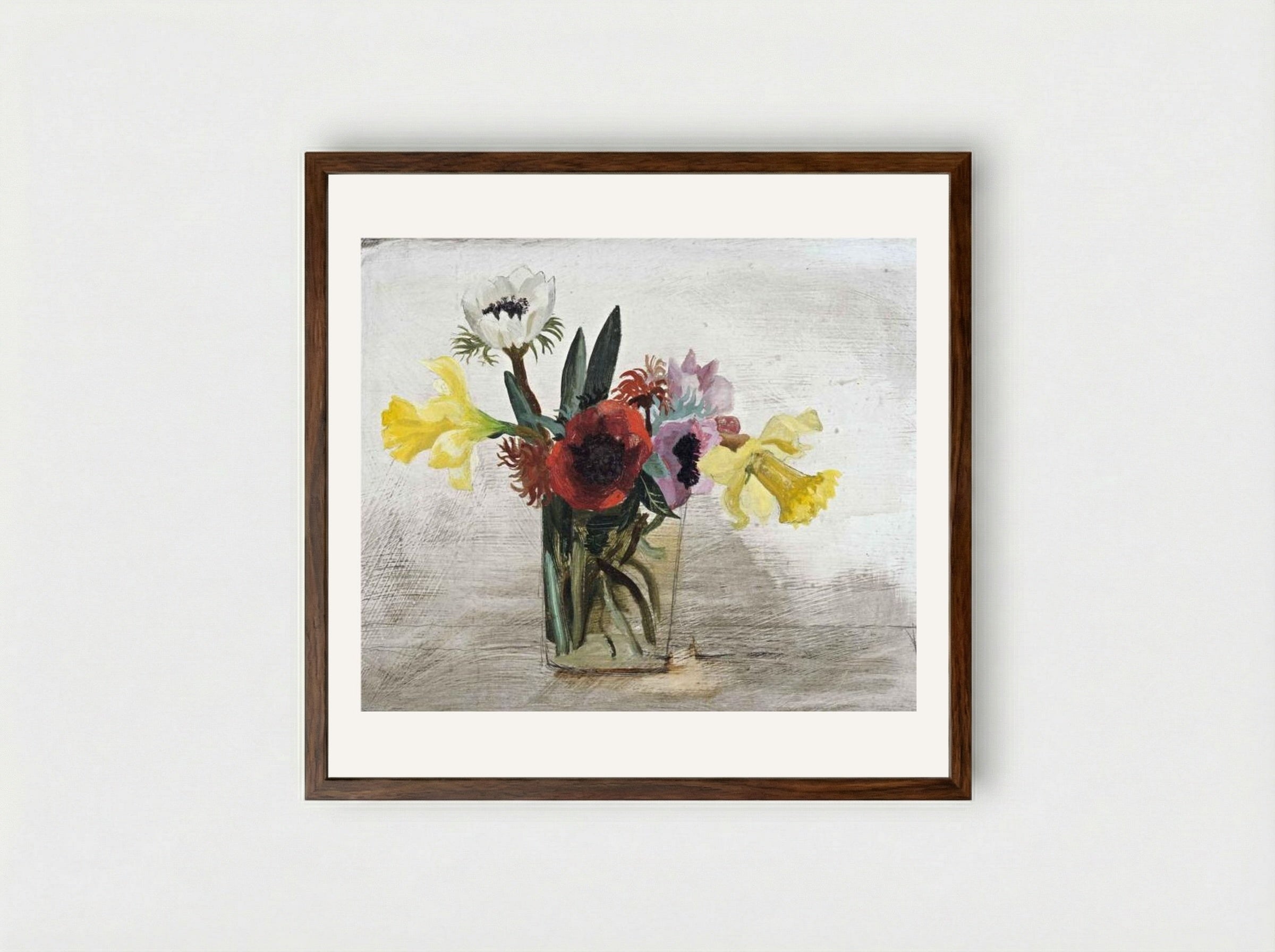 Flowers - Christopher Wood - Framed Print Dark Wood
