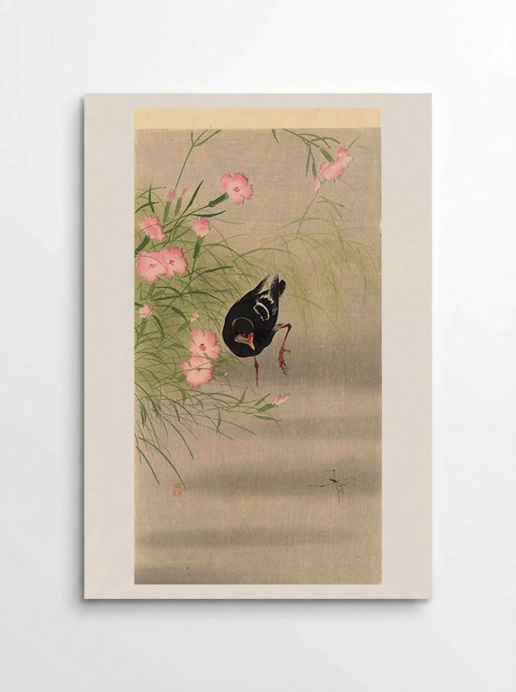 Gallinule Bird and Water Strider - Ohara Koson - Poster