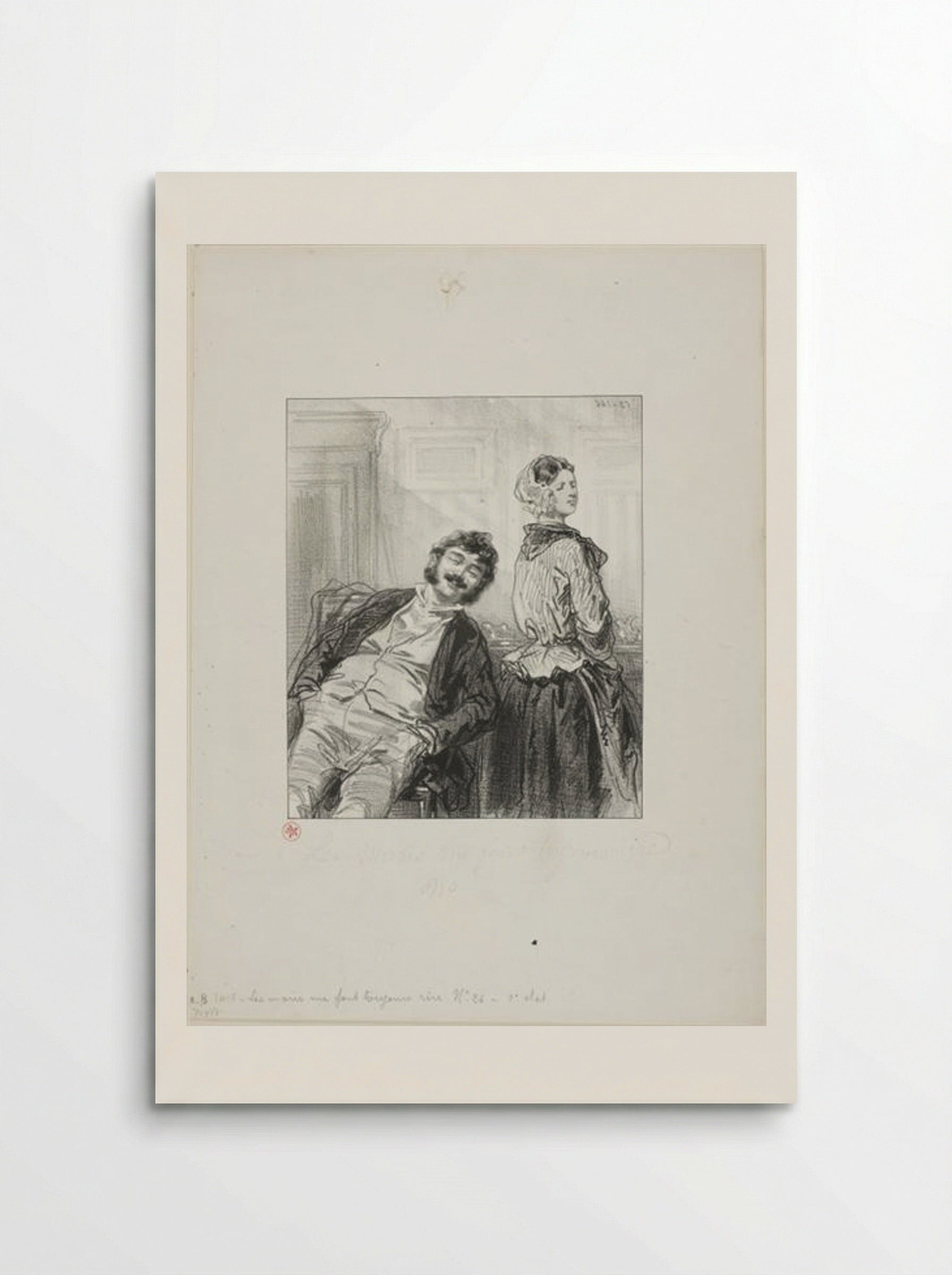 Husbands Always Make Me Laugh: Come, Mme. Rabat-joie, shut up - Paul Gavarni - Poster