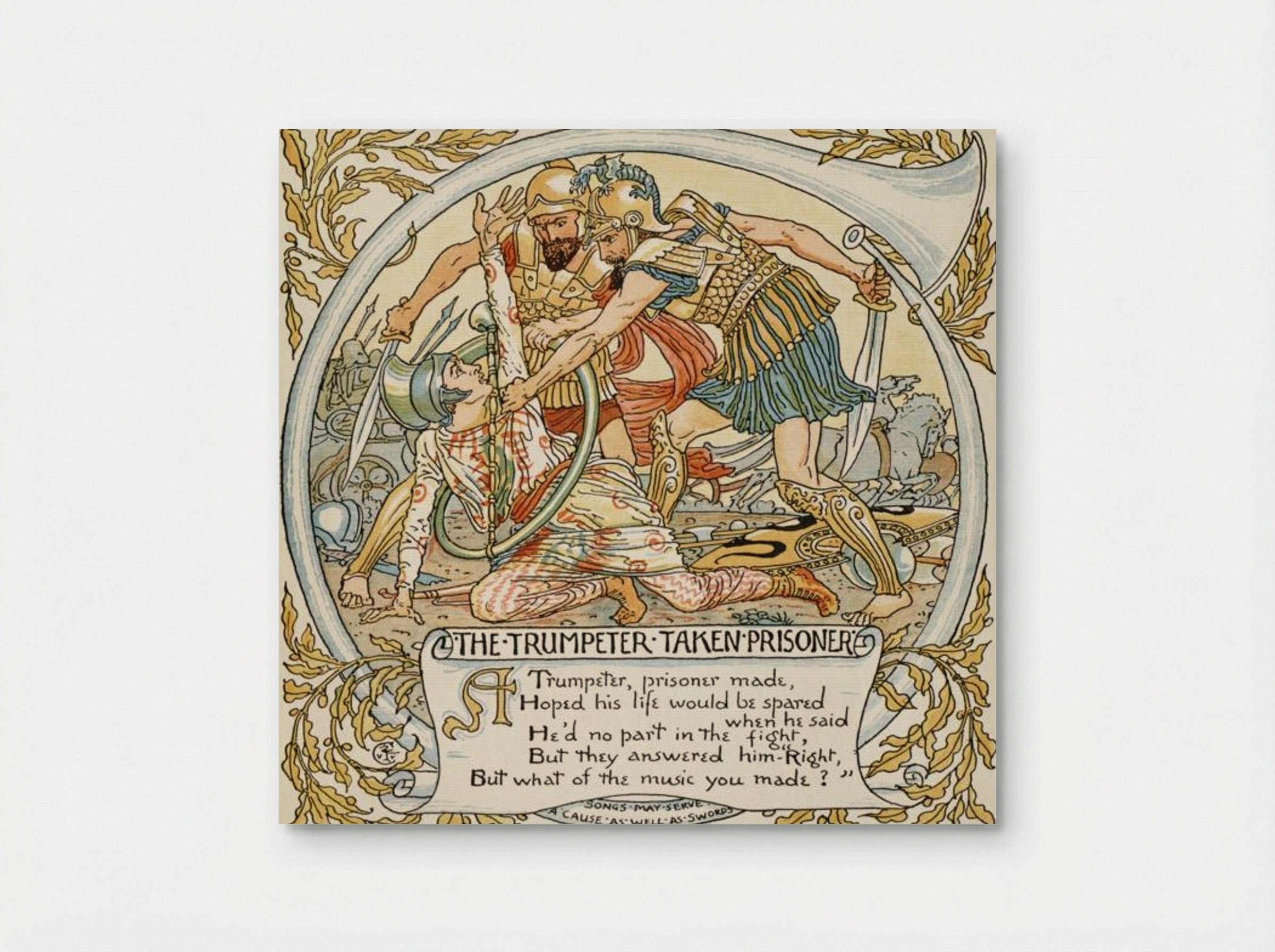 Illustration for The Trumpeter Taken Prisoner - Walter Crane - Poster