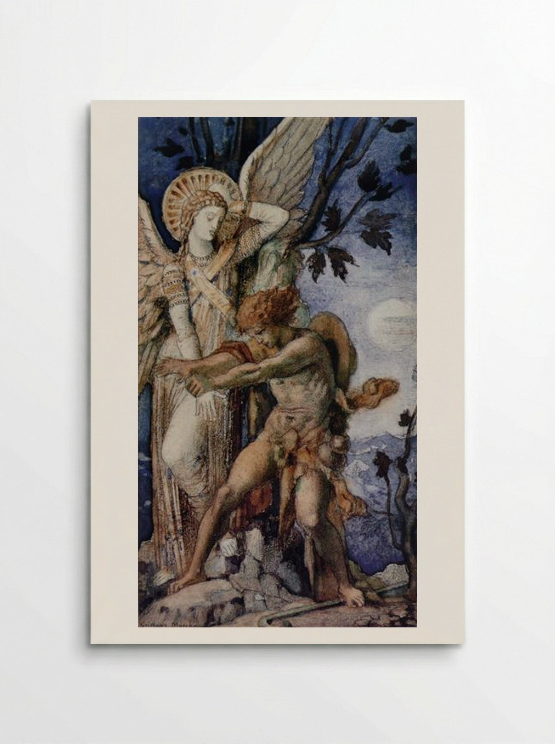 Jacob and the Angel - Gustave Moreau - Poster