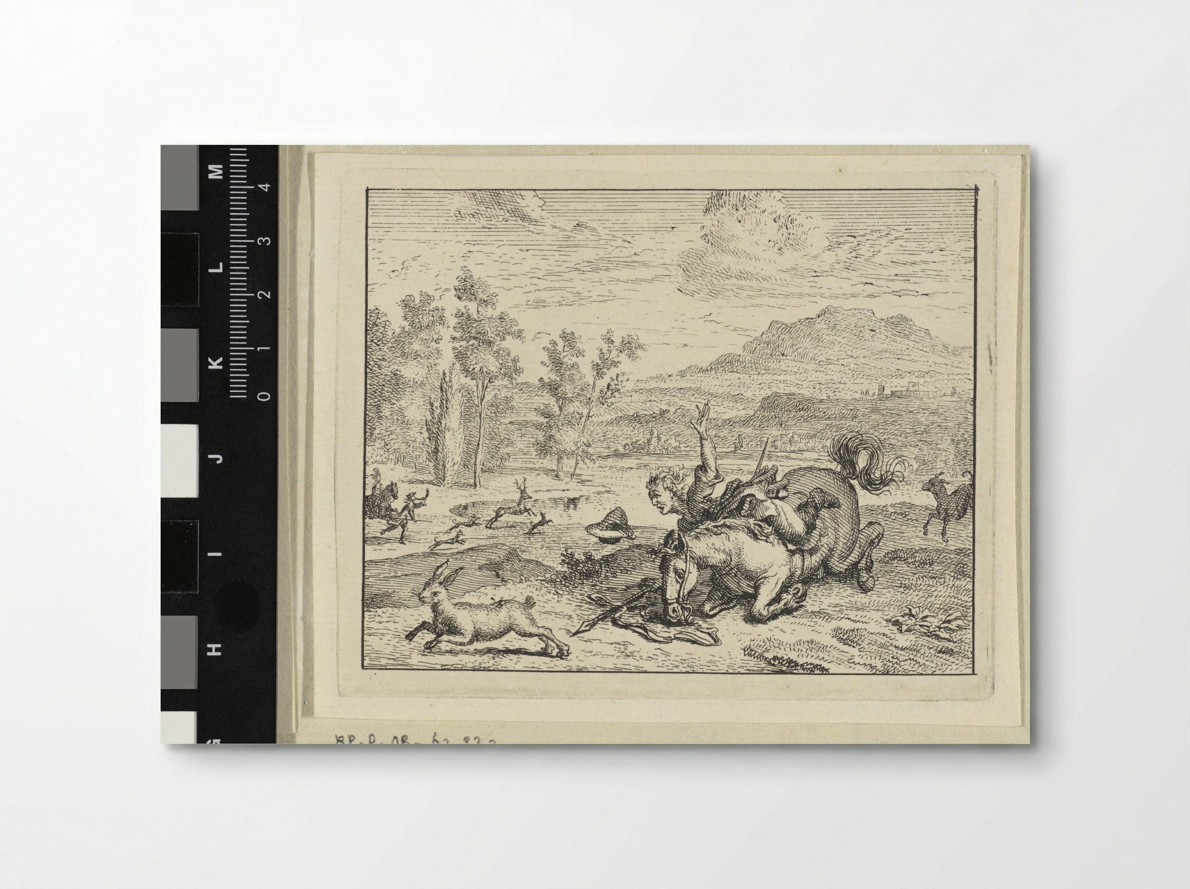 Jager valt van zijn paard (Hunter Falling from his Horse) - Vincent Laurensz. van der Vinne (II) - Poster