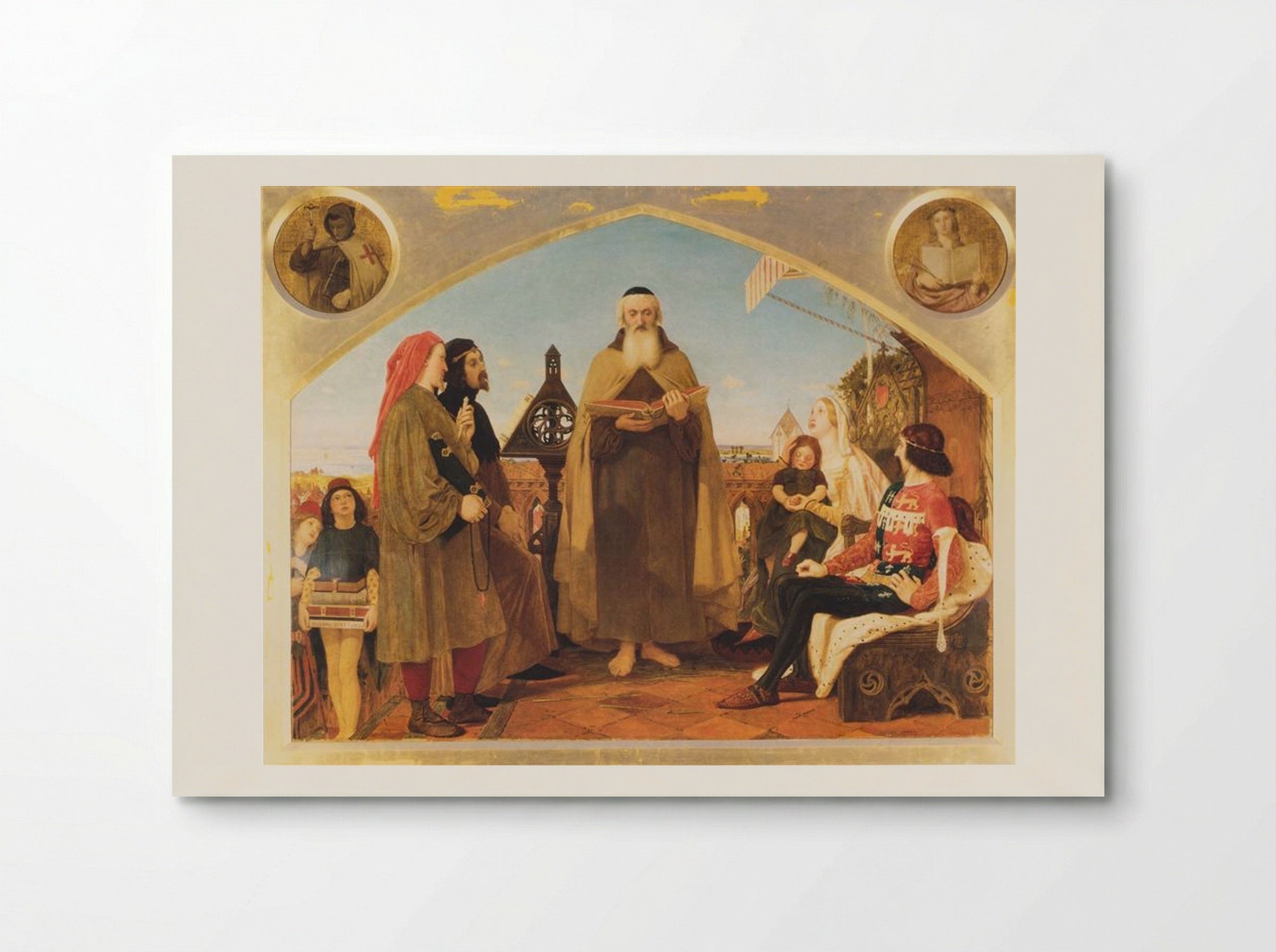 John Wycliffe reading his translation of the Bible to John of Gaunt - Ford Madox Brown - Poster