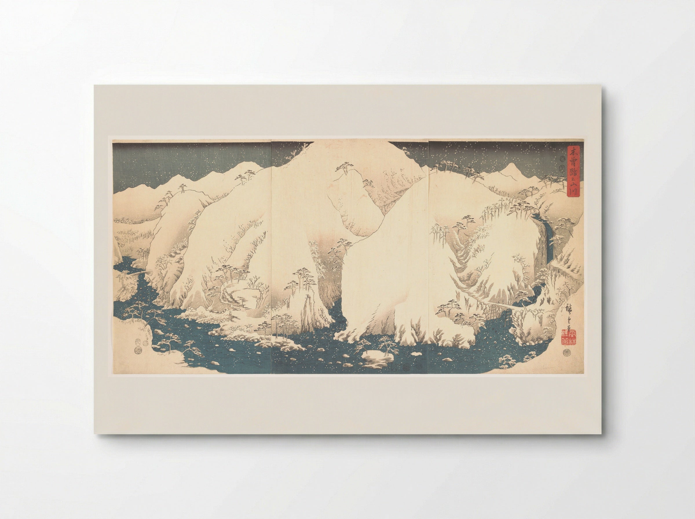 Kisō Mountains in Snow - Utagawa Hiroshige - Poster