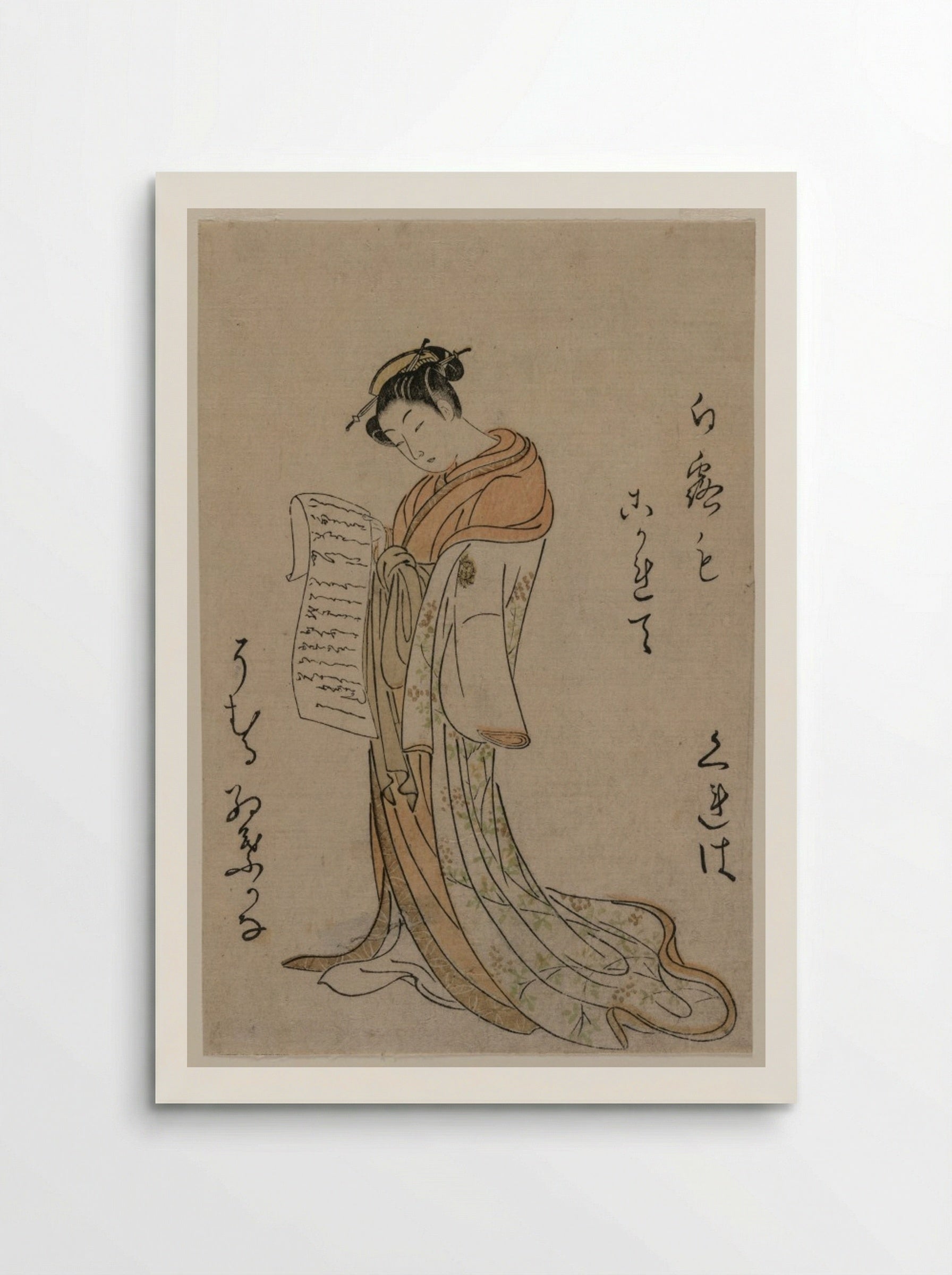 Kureha of Gakuiseya - Suzuki Harunobu - Poster