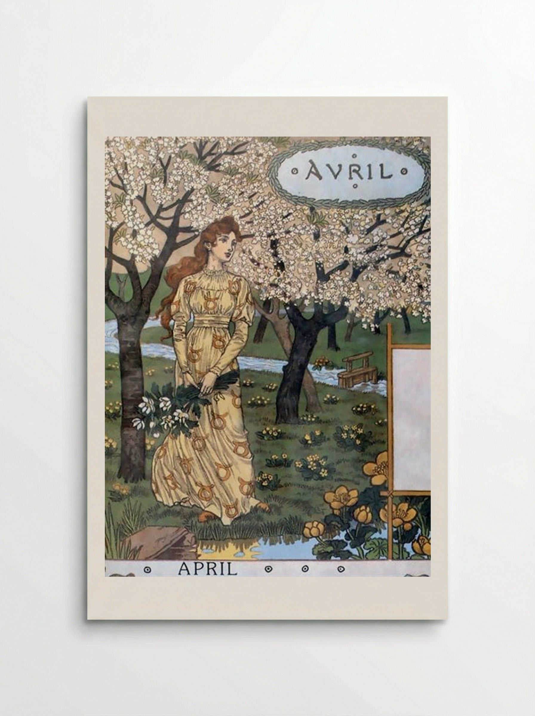 La Belle Jardiniere – April - Eugène Grasset - Poster