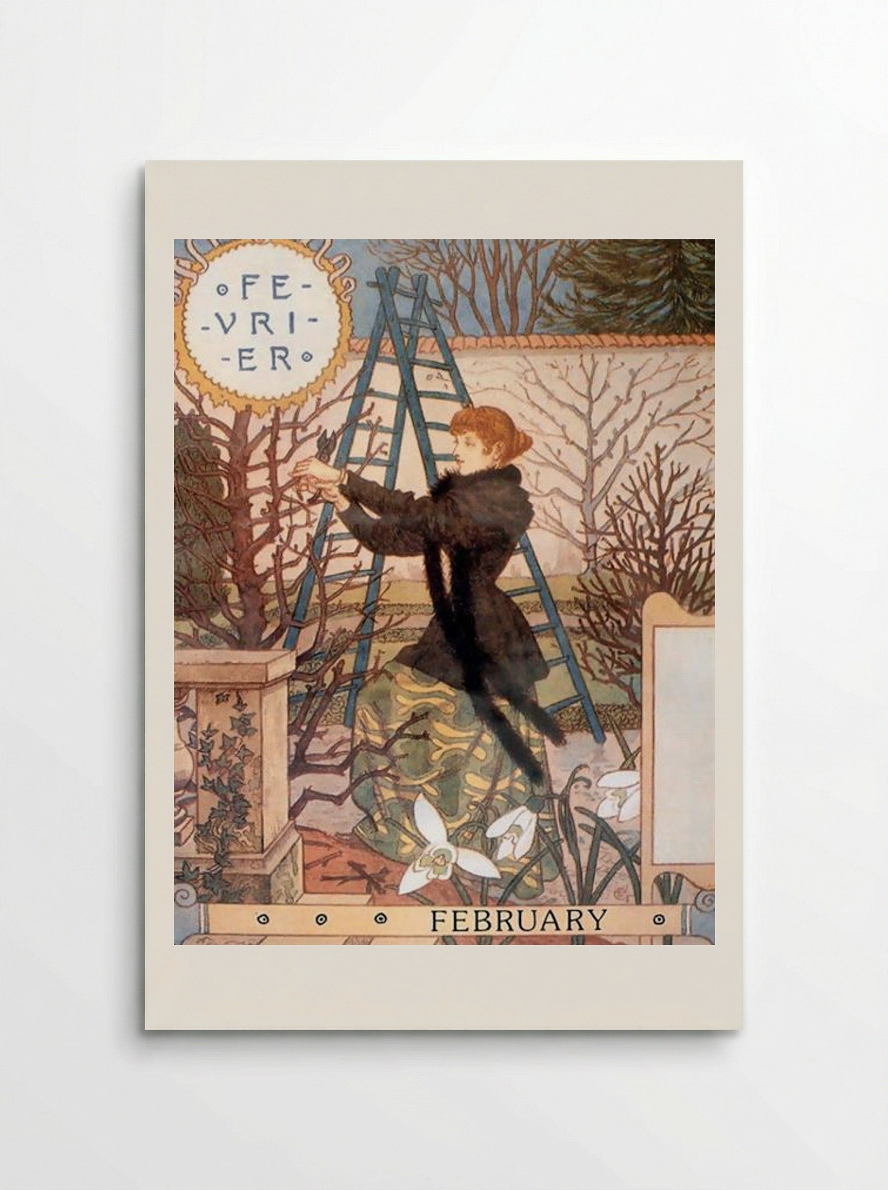 La Belle Jardiniere – February - Eugène Grasset - Poster