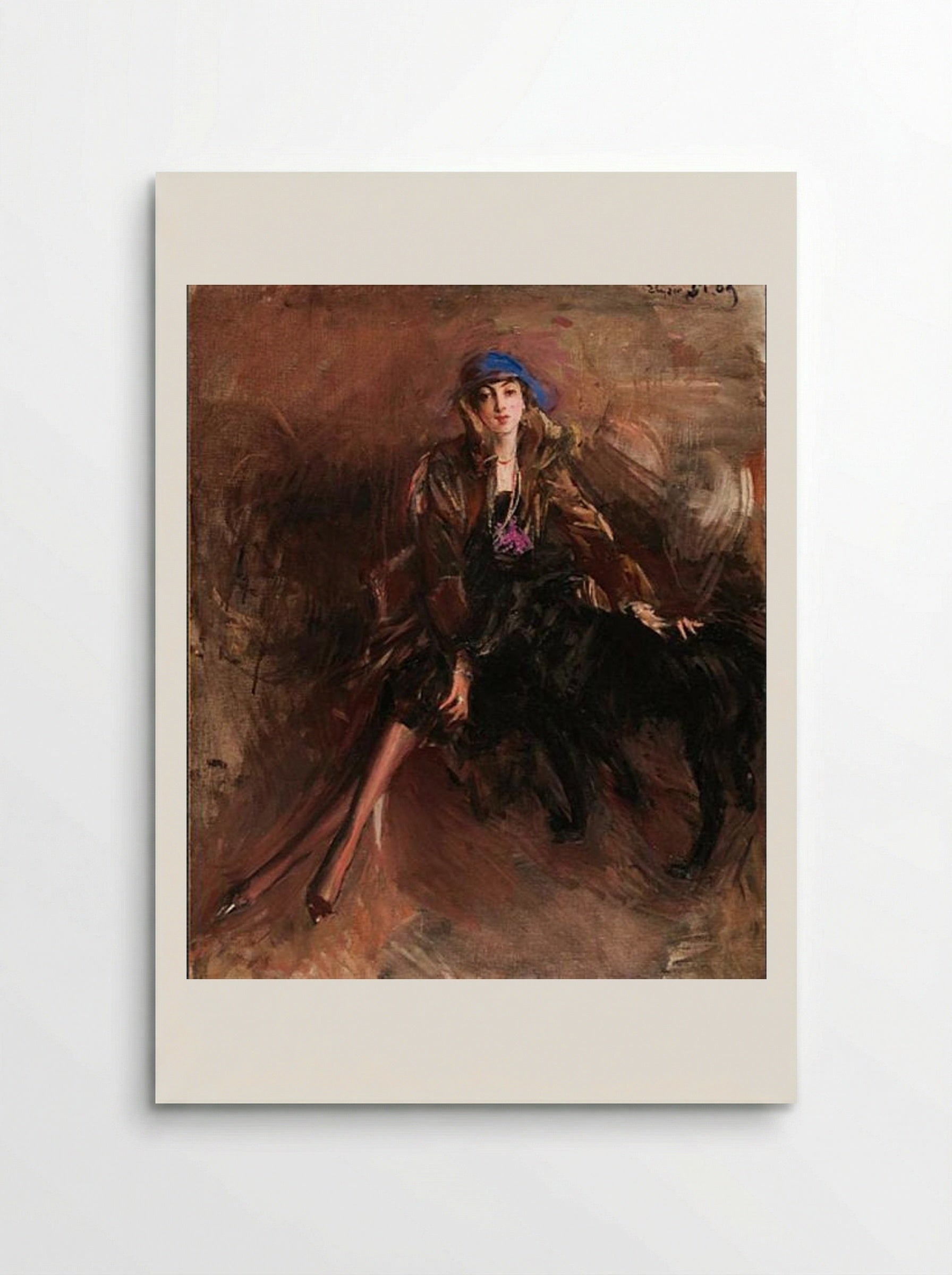 Lady with Black Greyhound - Giovanni Boldini - Poster