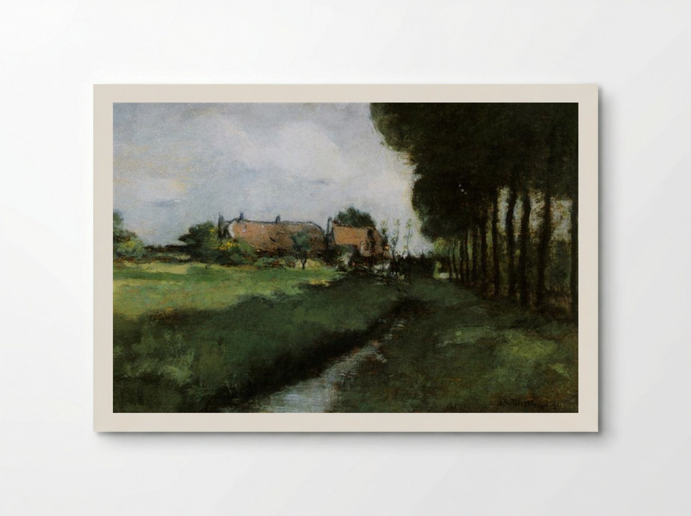 Landscape With Houses and Stream - John Henry Twachtman - Poster