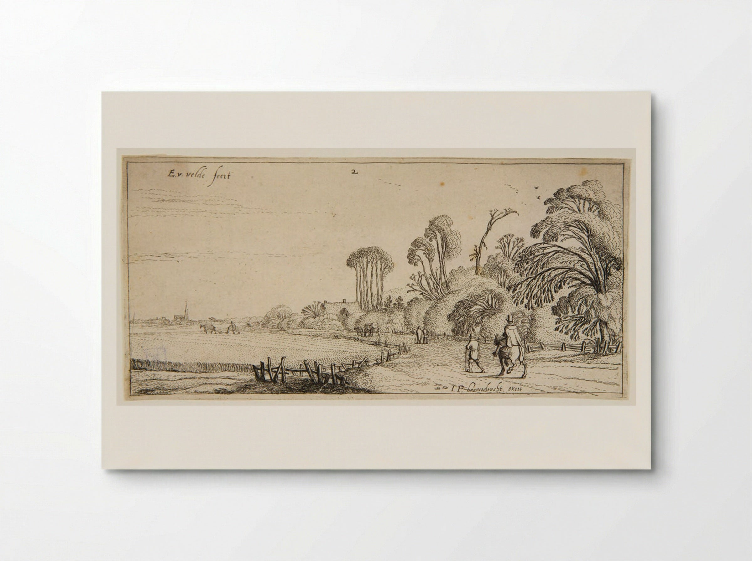 Landscape with Rider and a Pedestrian at the Right - Esaias van de Velde - Poster