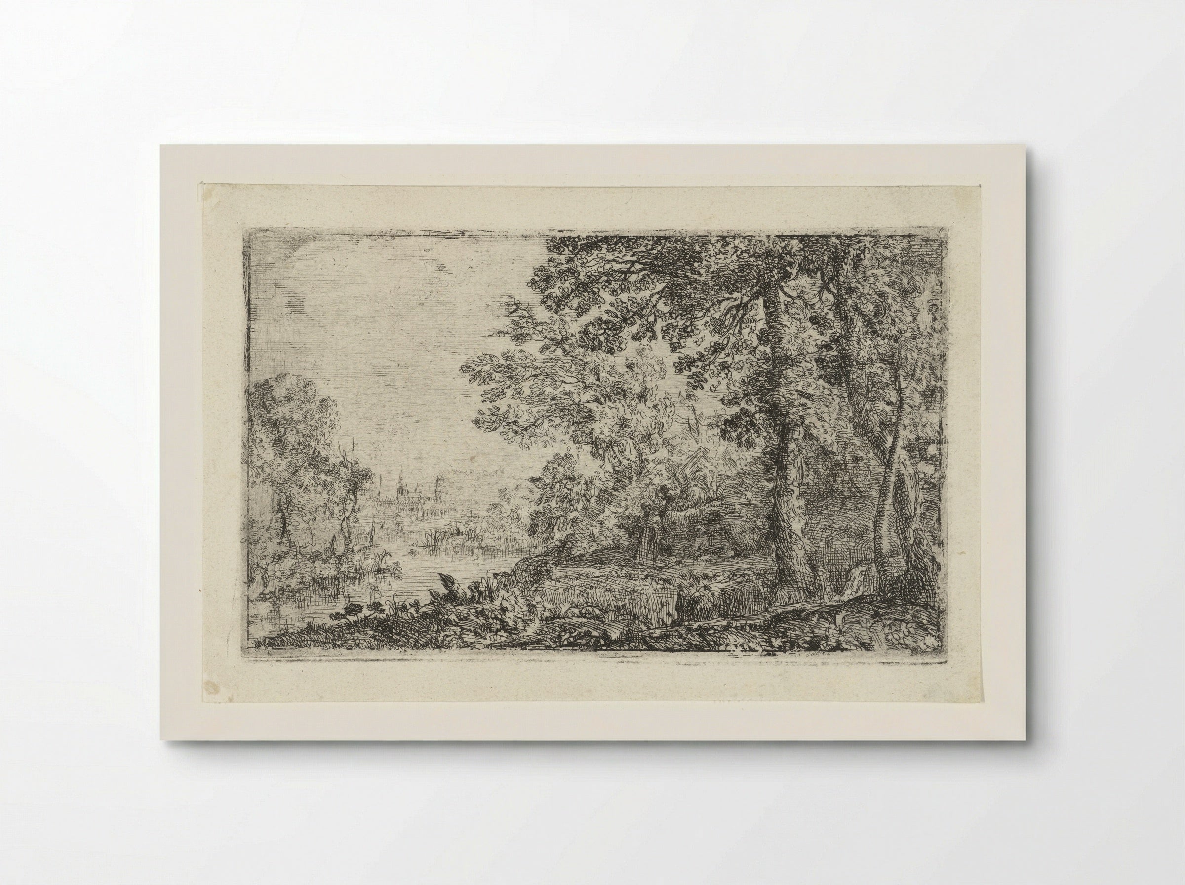 Landscape with Trees and Distant City - Claude Lorrain - Poster