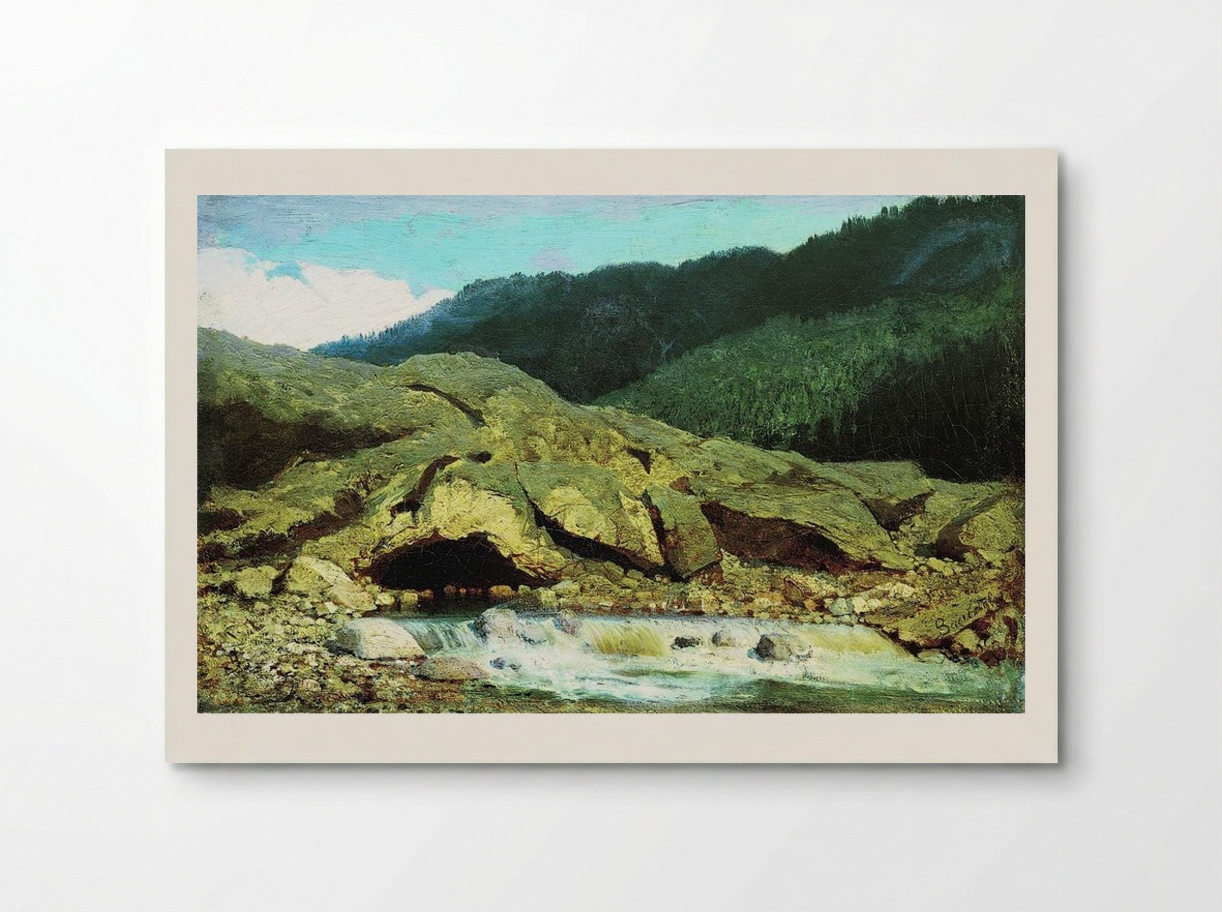 Landscape with a Rock and Stream - Fyodor Vasilyev - Poster
