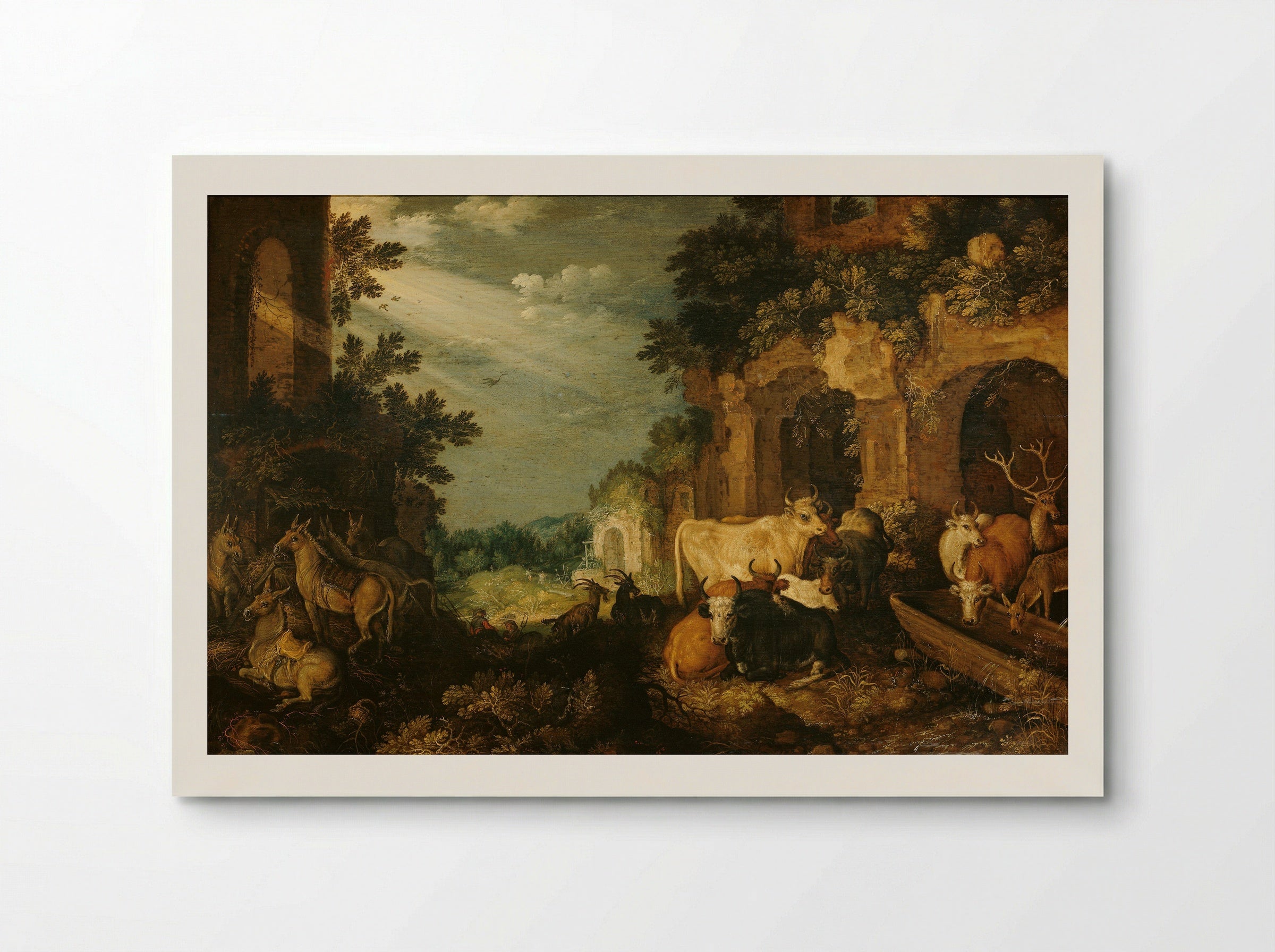 Landschap met ruïnes, vee en herten - Roelant Savery - Poster