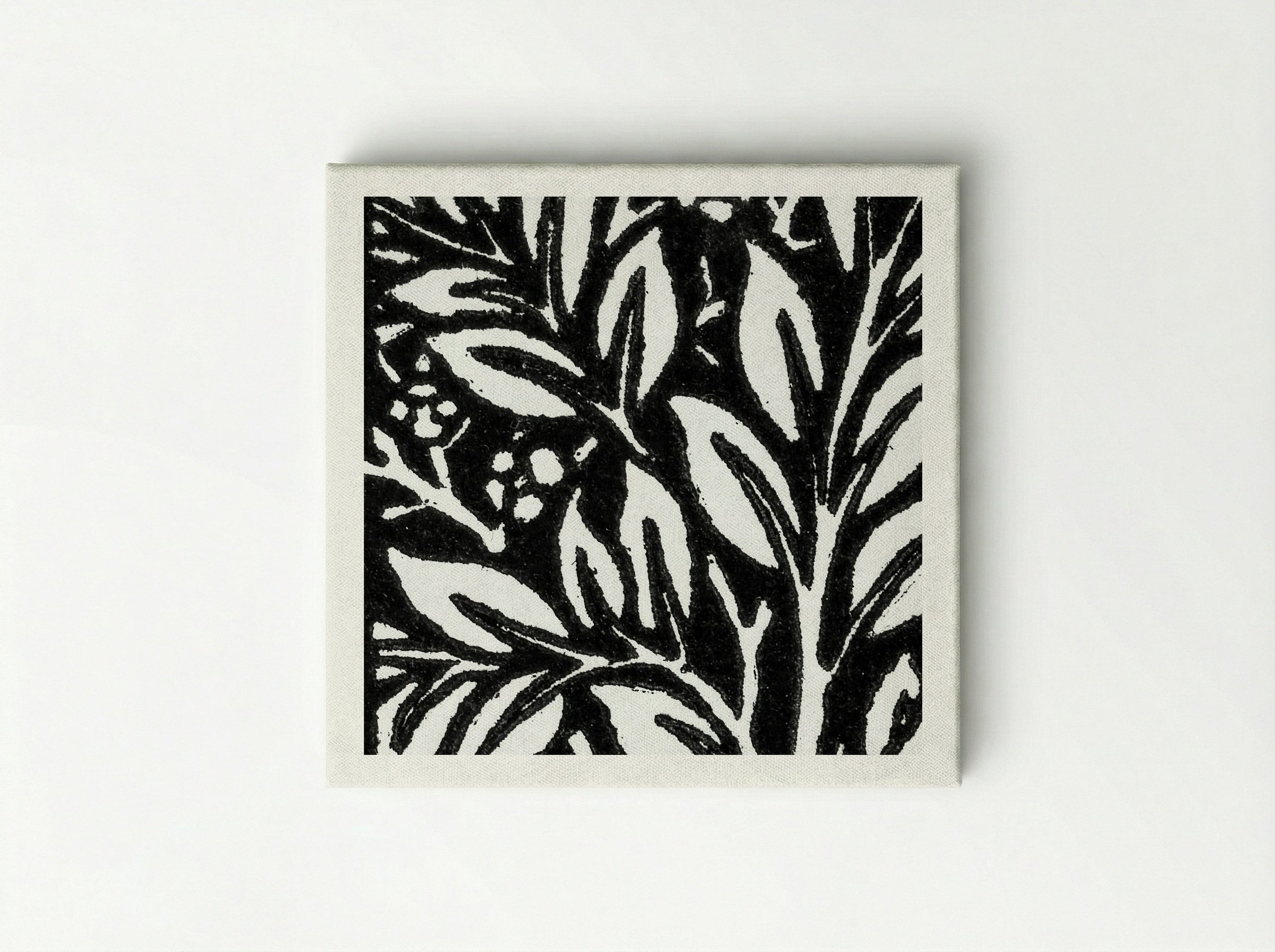 Love is Enough: Initial Letter 'L' entwined with Laurel Leaves - William Morris - Canvas