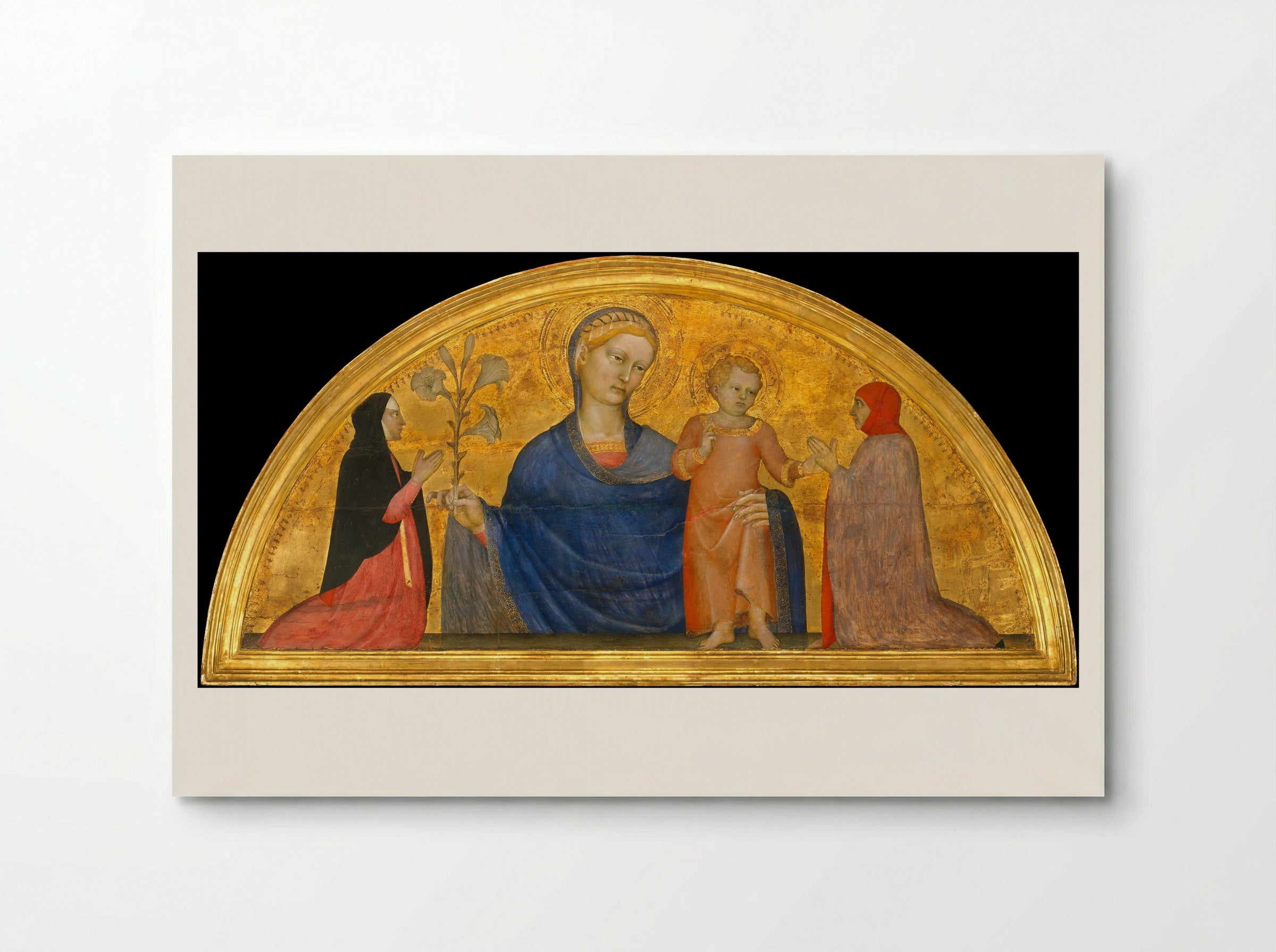 Madonna and Child with Donors - Giovanni da Milano - Poster