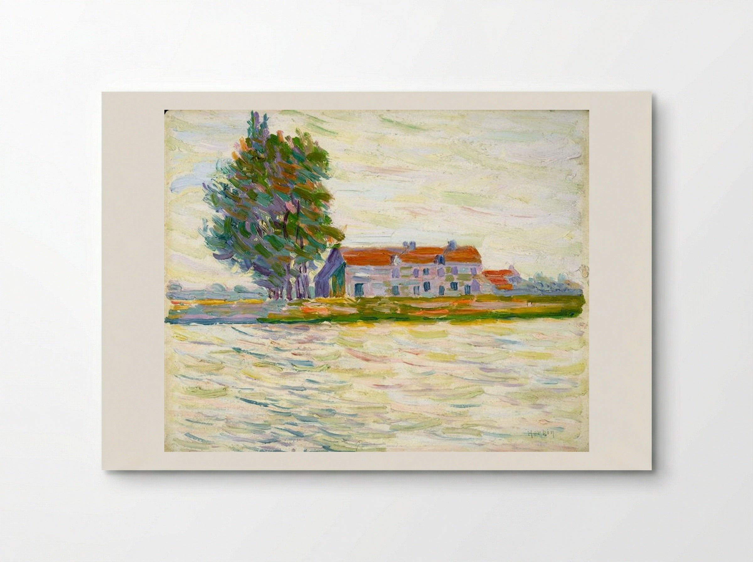 Maison au bord du Fleuve - Auguste Herbin - Poster