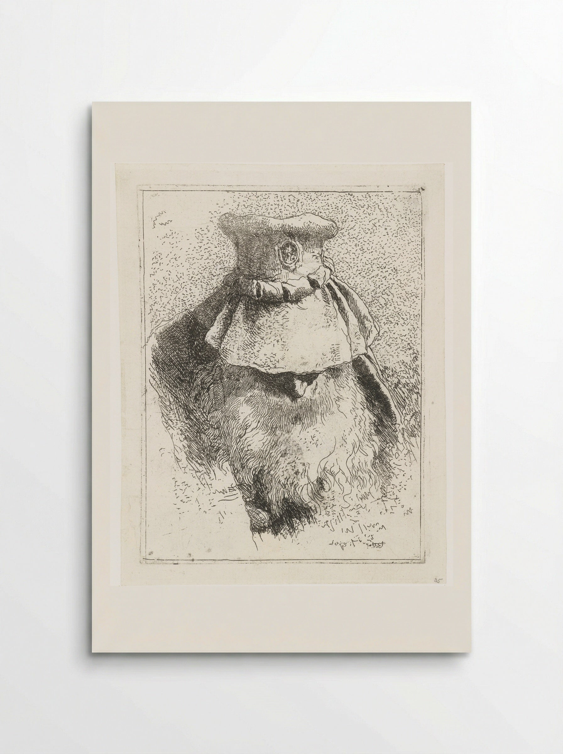 Man with Bent Head and Large Hat - Giovanni Domenico Tiepolo - Poster