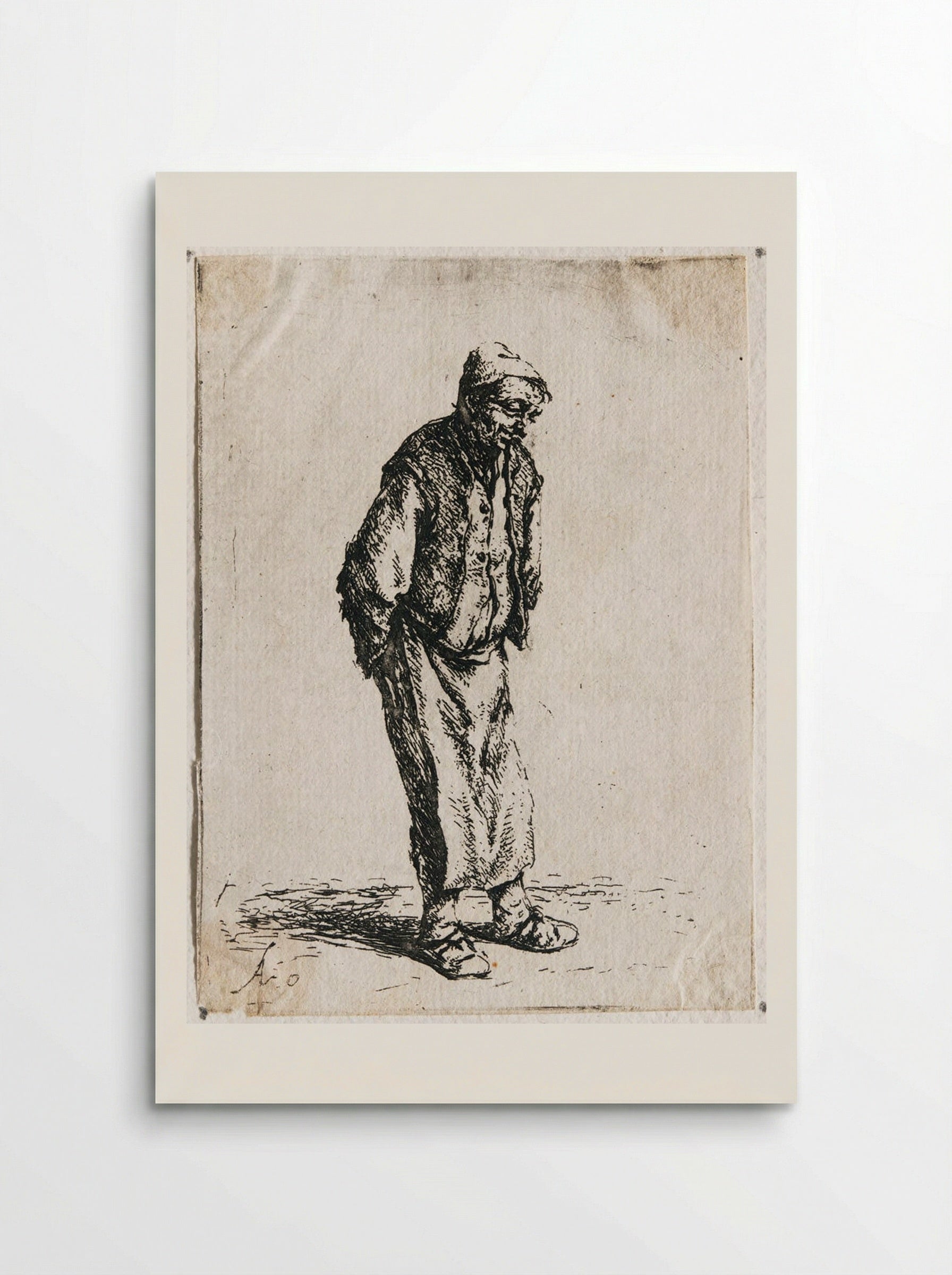 Man with His Hands behind His Back - Adriaen van Ostade - Poster