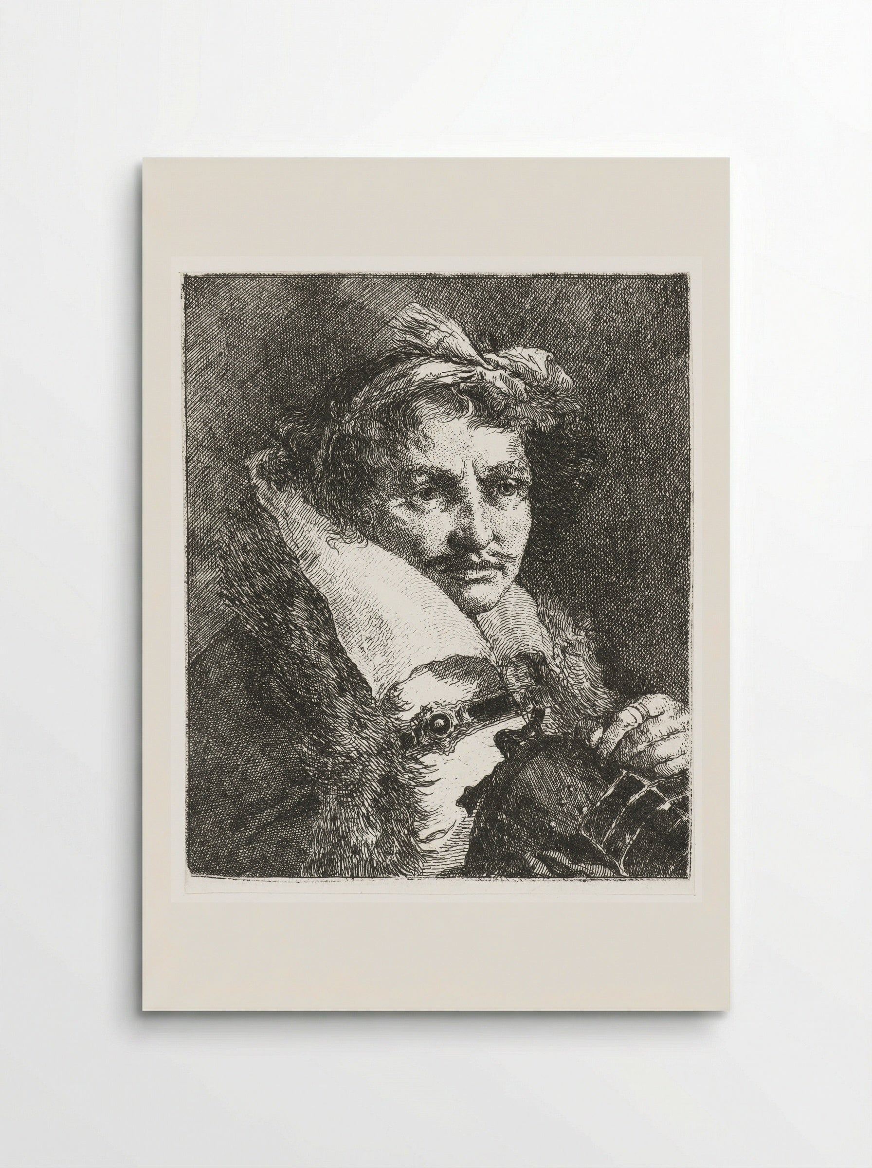 Man with Moustache and Helmet - Giovanni Domenico Tiepolo - Poster