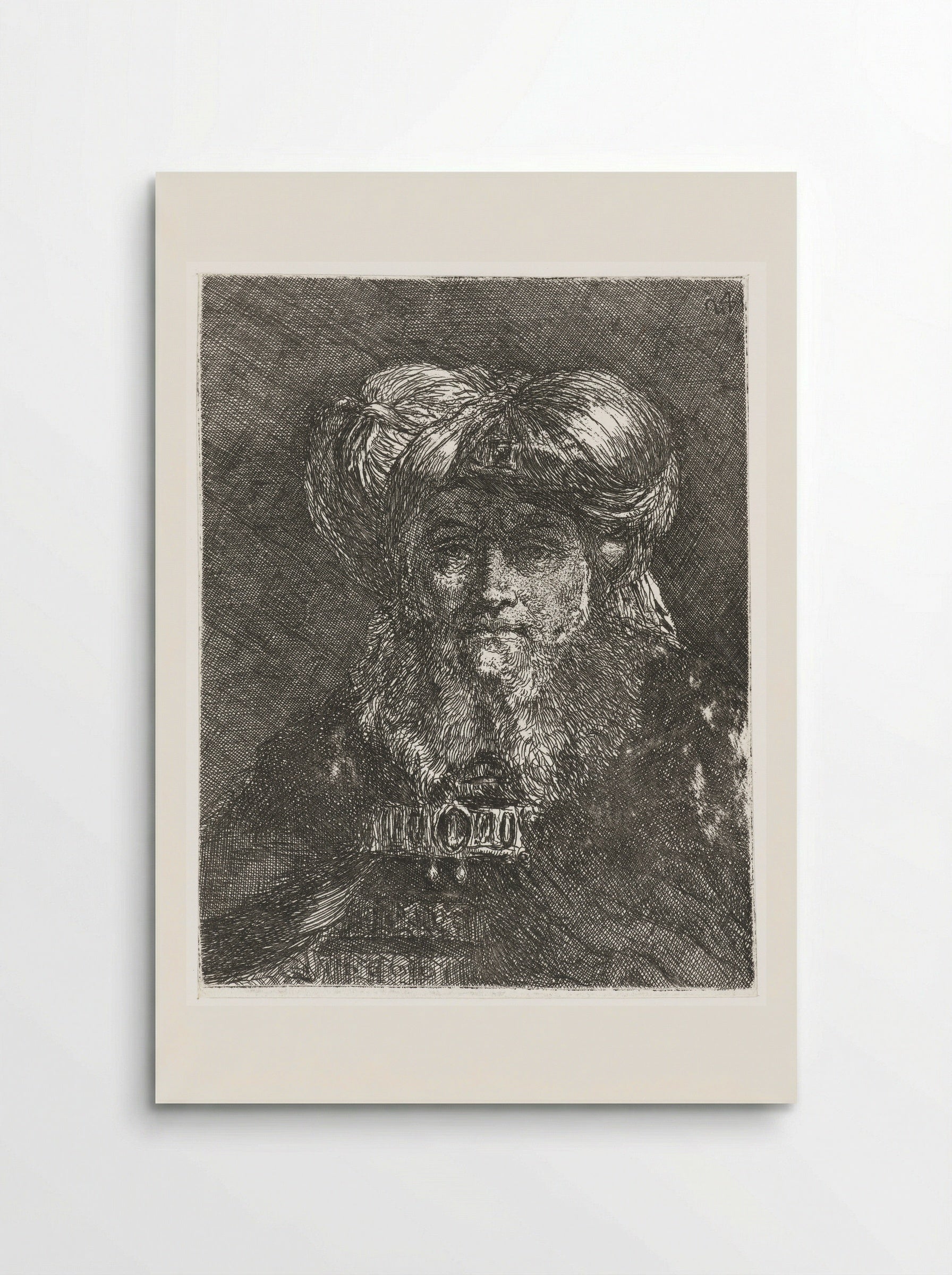 Man with a Large Turban - Giovanni Domenico Tiepolo - Poster