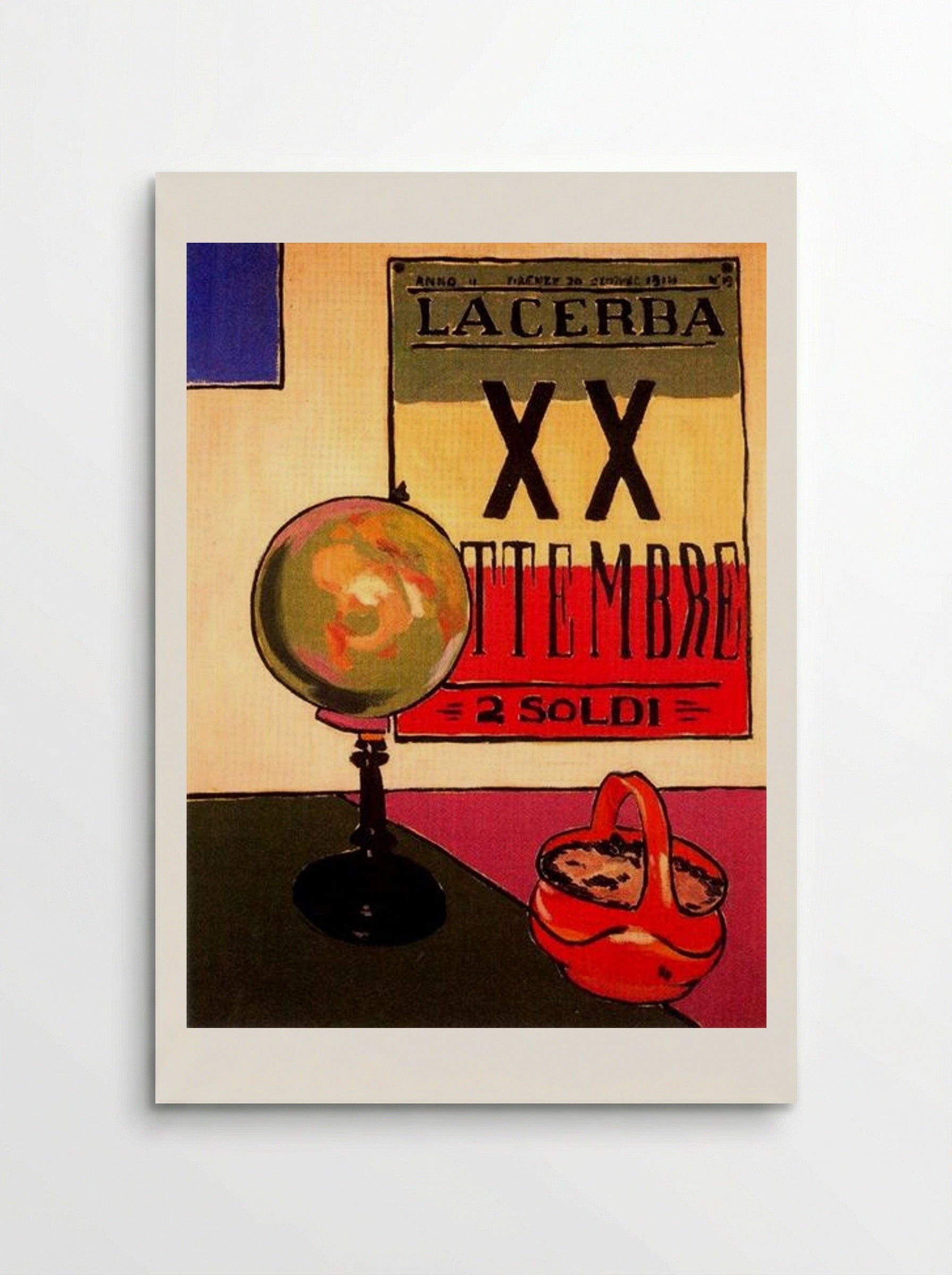 Map of the World and Lacerba - Alberto Magnelli - Poster