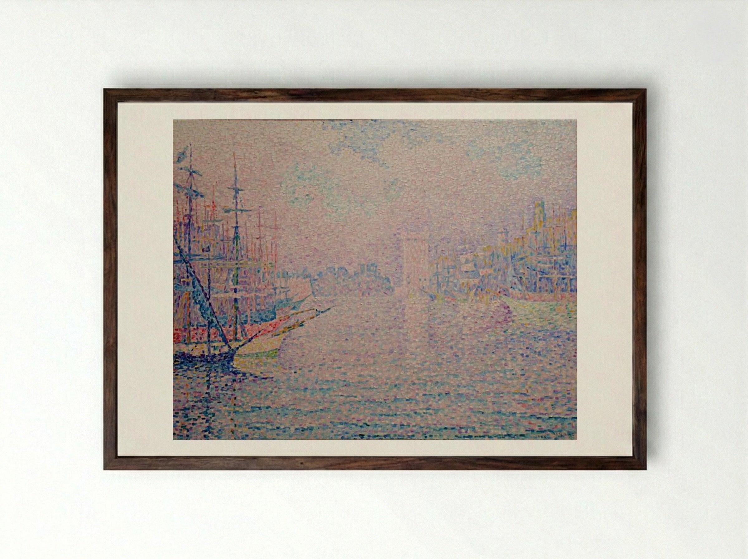 Marseille, an Old Port - Paul Signac - Framed Print Dark Wood