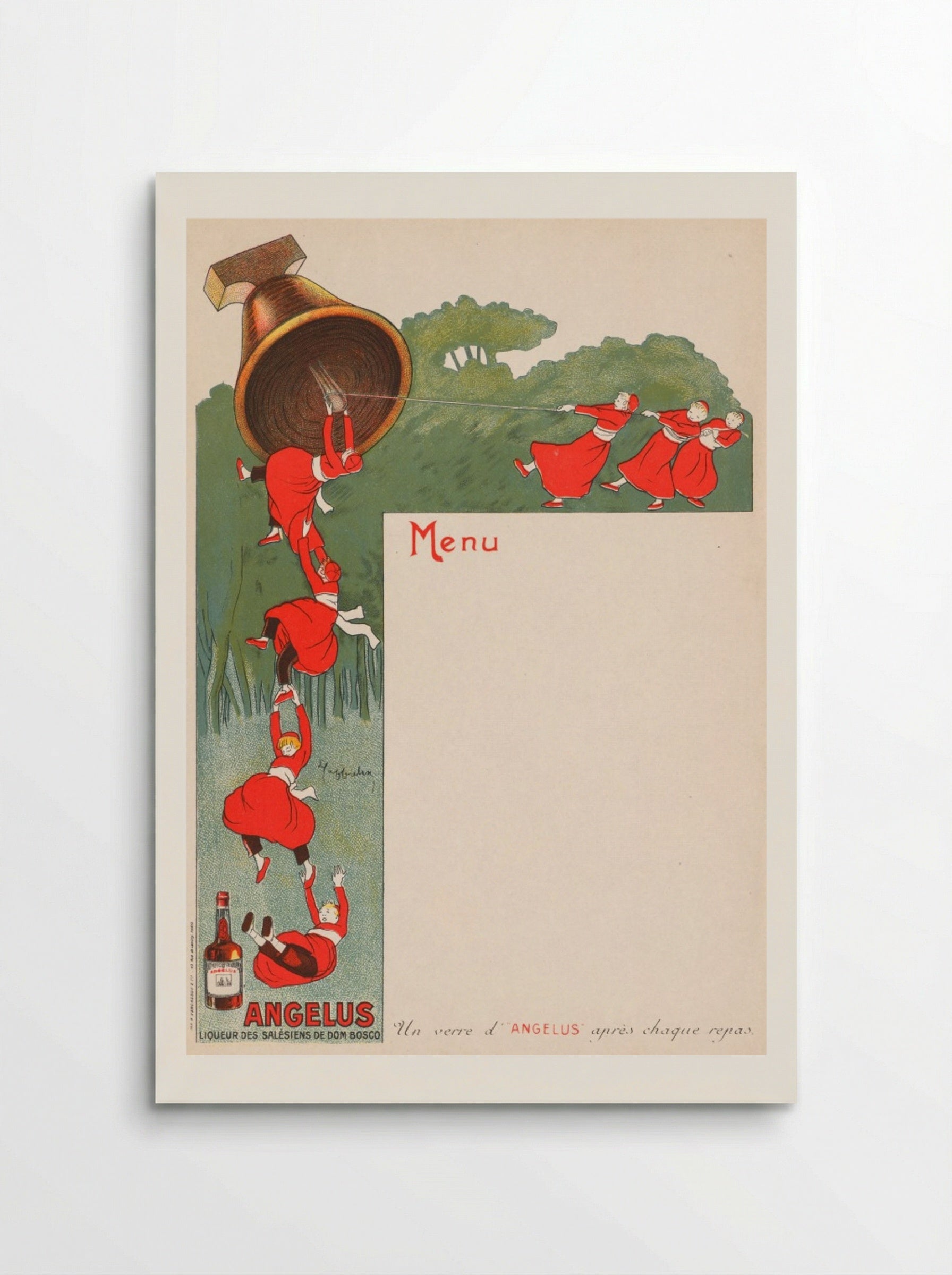 Menu Page (Angelus: Liqueur des Salésiens de Dom Bosco) - Leonetto Cappiello - Poster