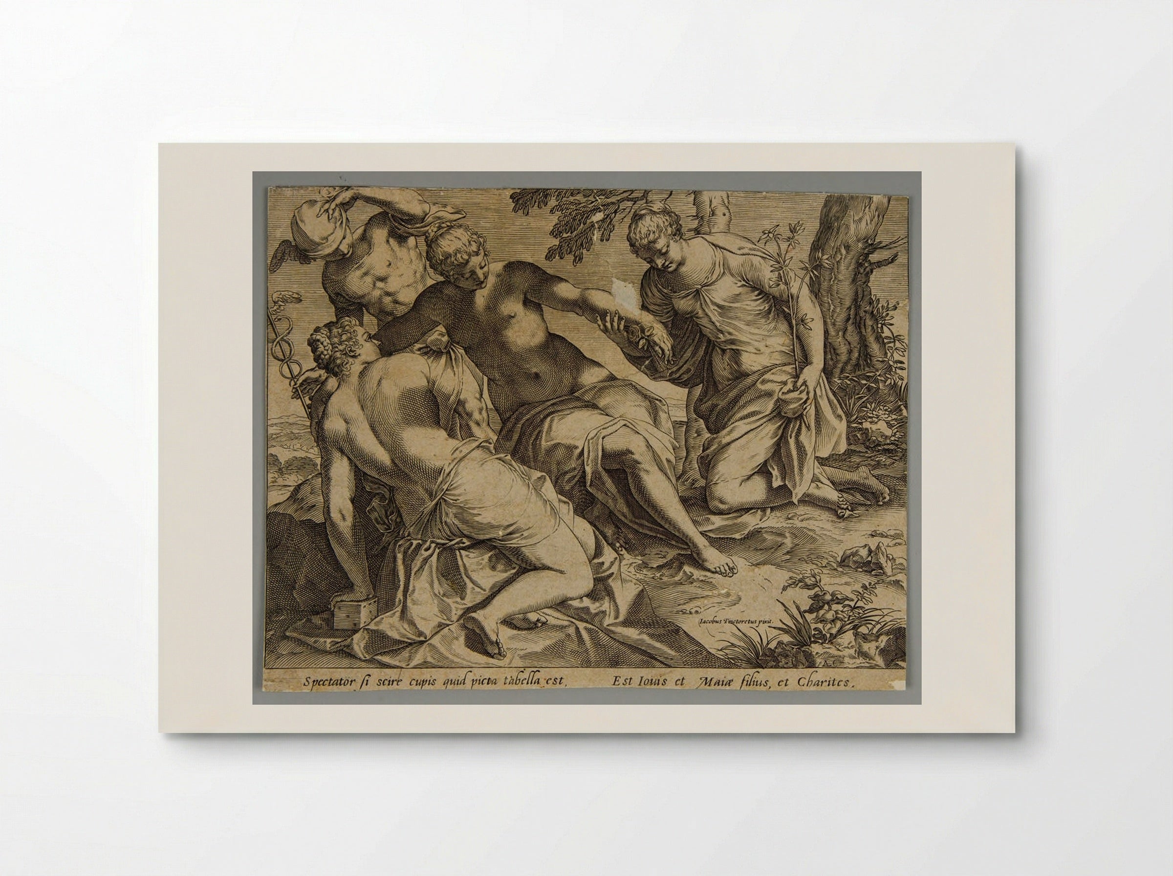 Mercury and the Three Graces - Agostino Carracci - Poster