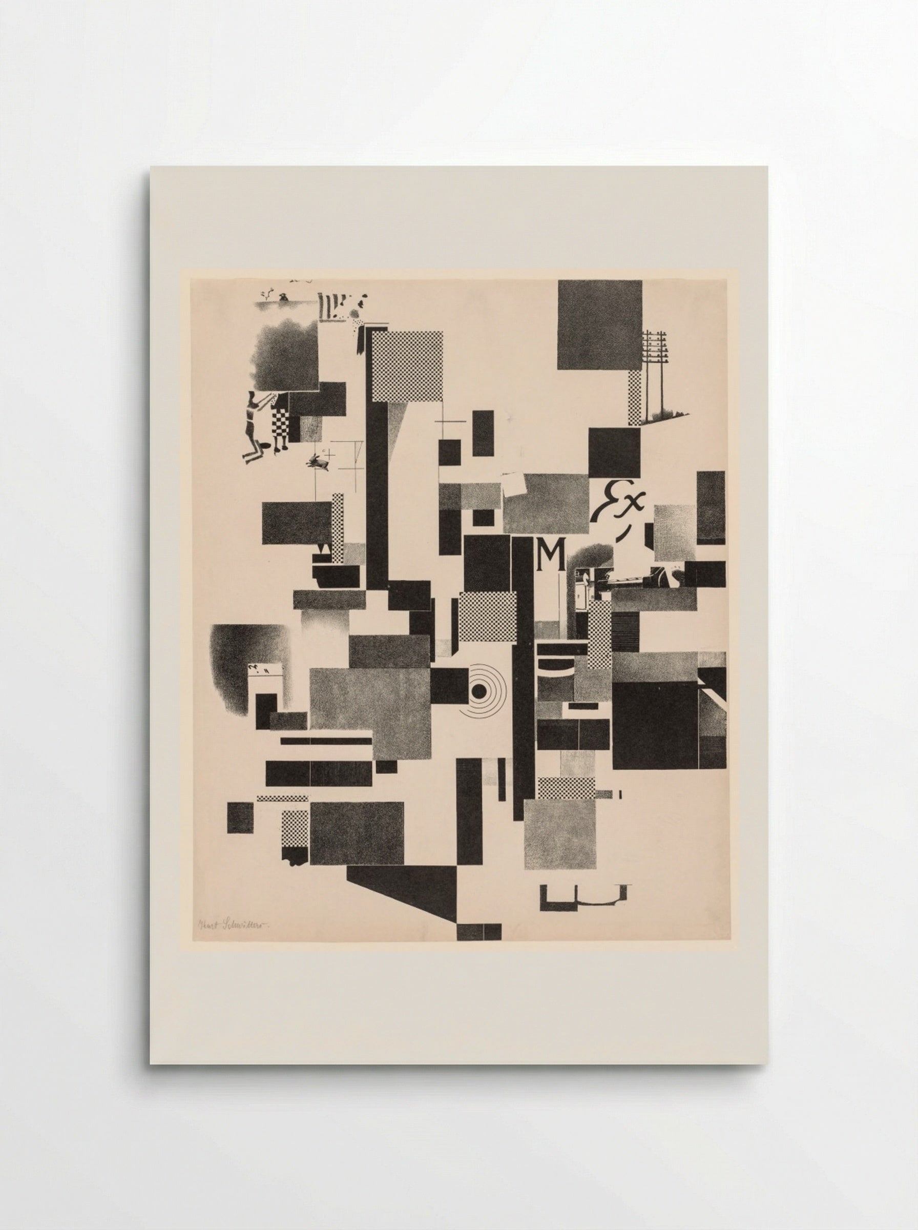 Merz 3 Portfolio: Plate 1 - Kurt Schwitters - Poster