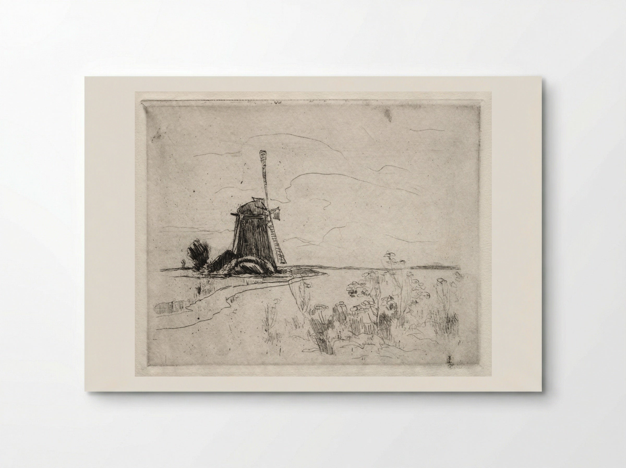 Mill and Weeds, Holland - John Henry Twachtman - Poster