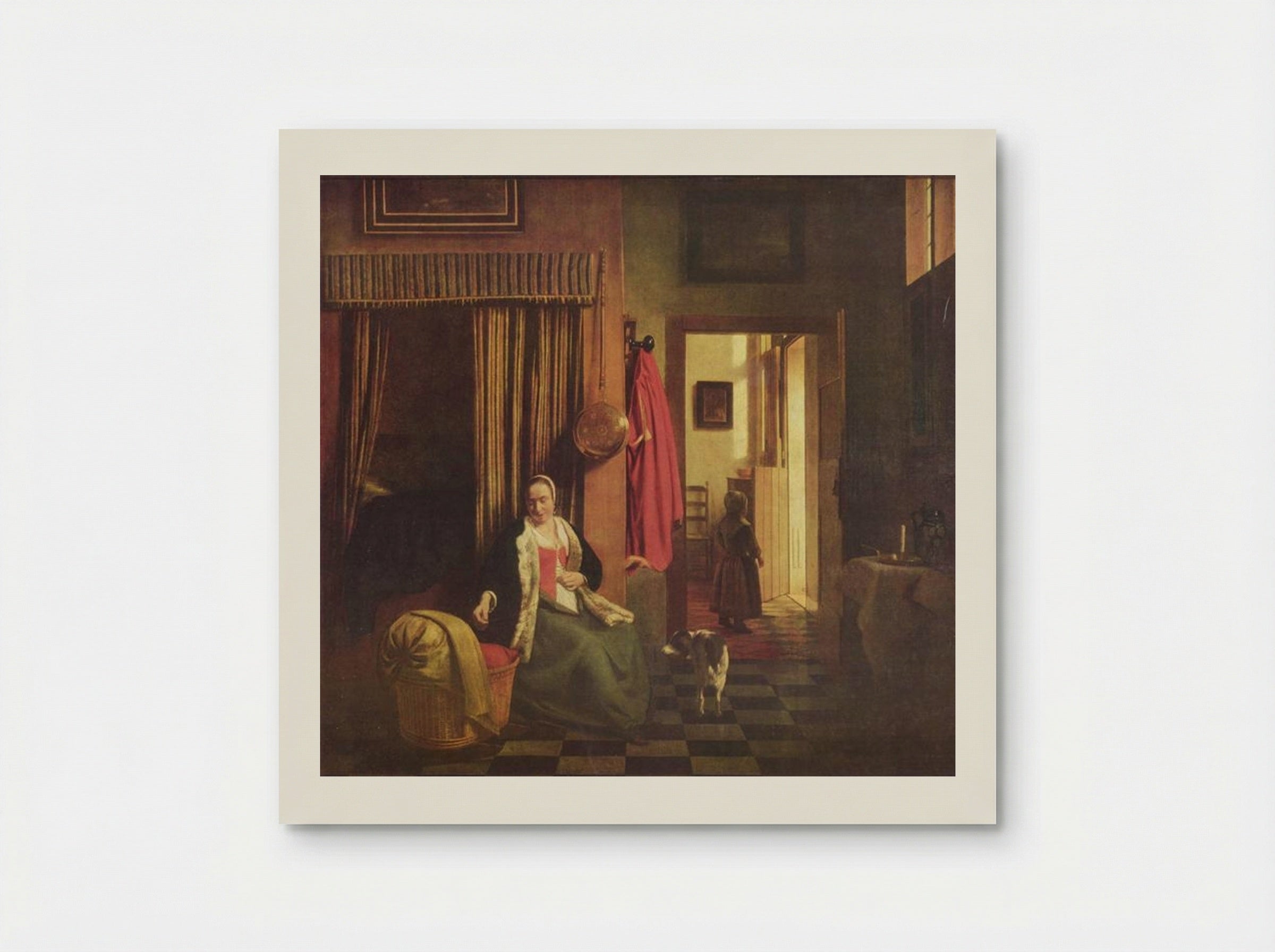 Mother at the Cradle - Pieter de Hooch - Poster