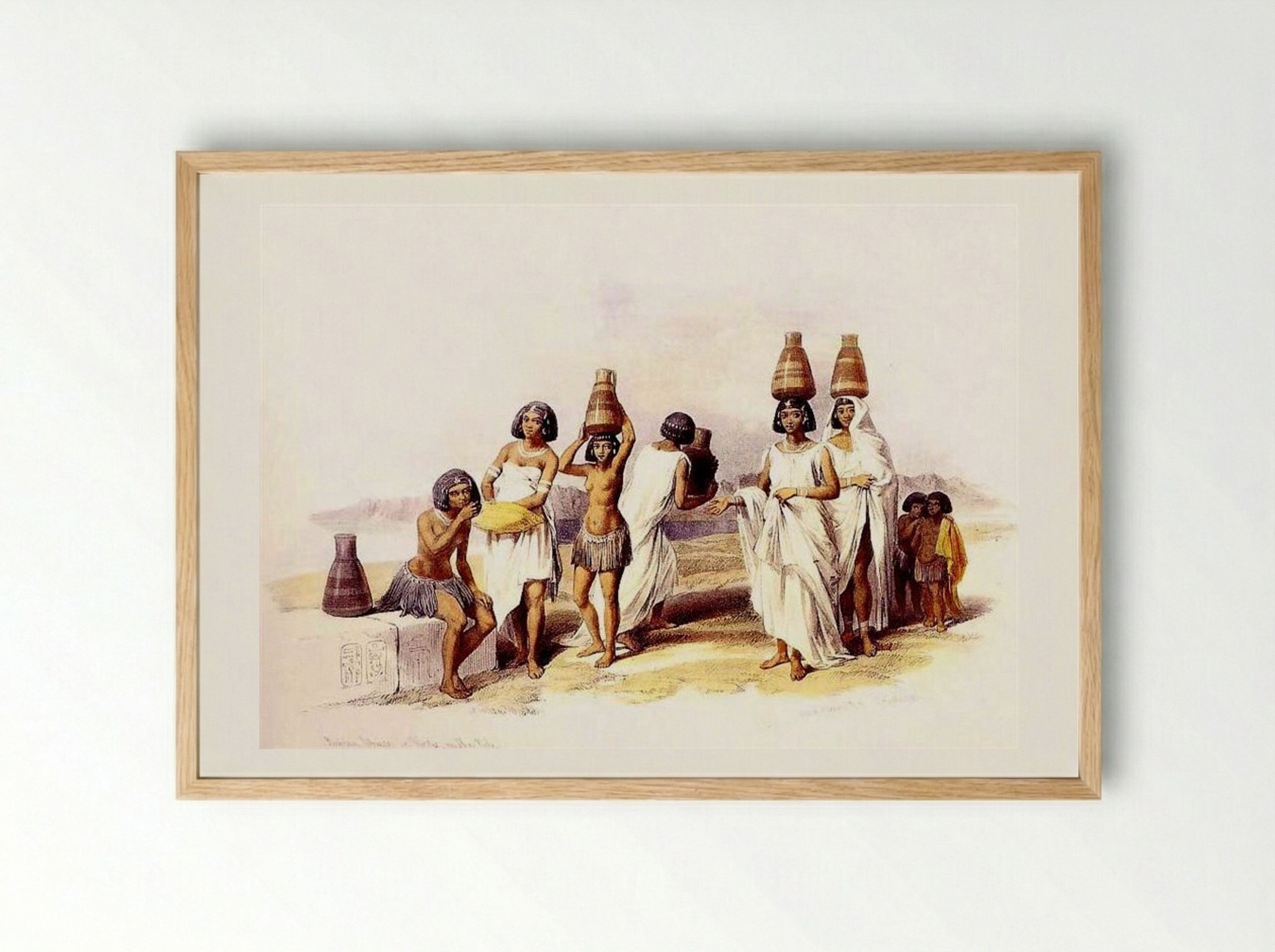 Nubian Women at Korti - David Roberts - Framed Print Wood