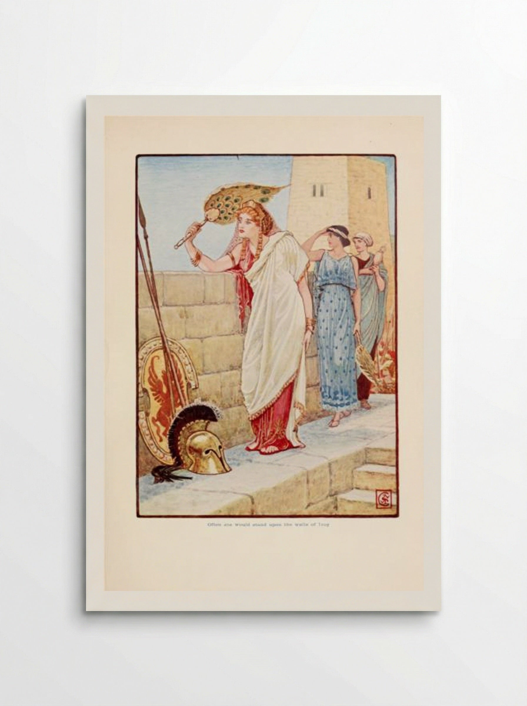 Often she would stand upon the walls of Troy - Walter Crane - Poster