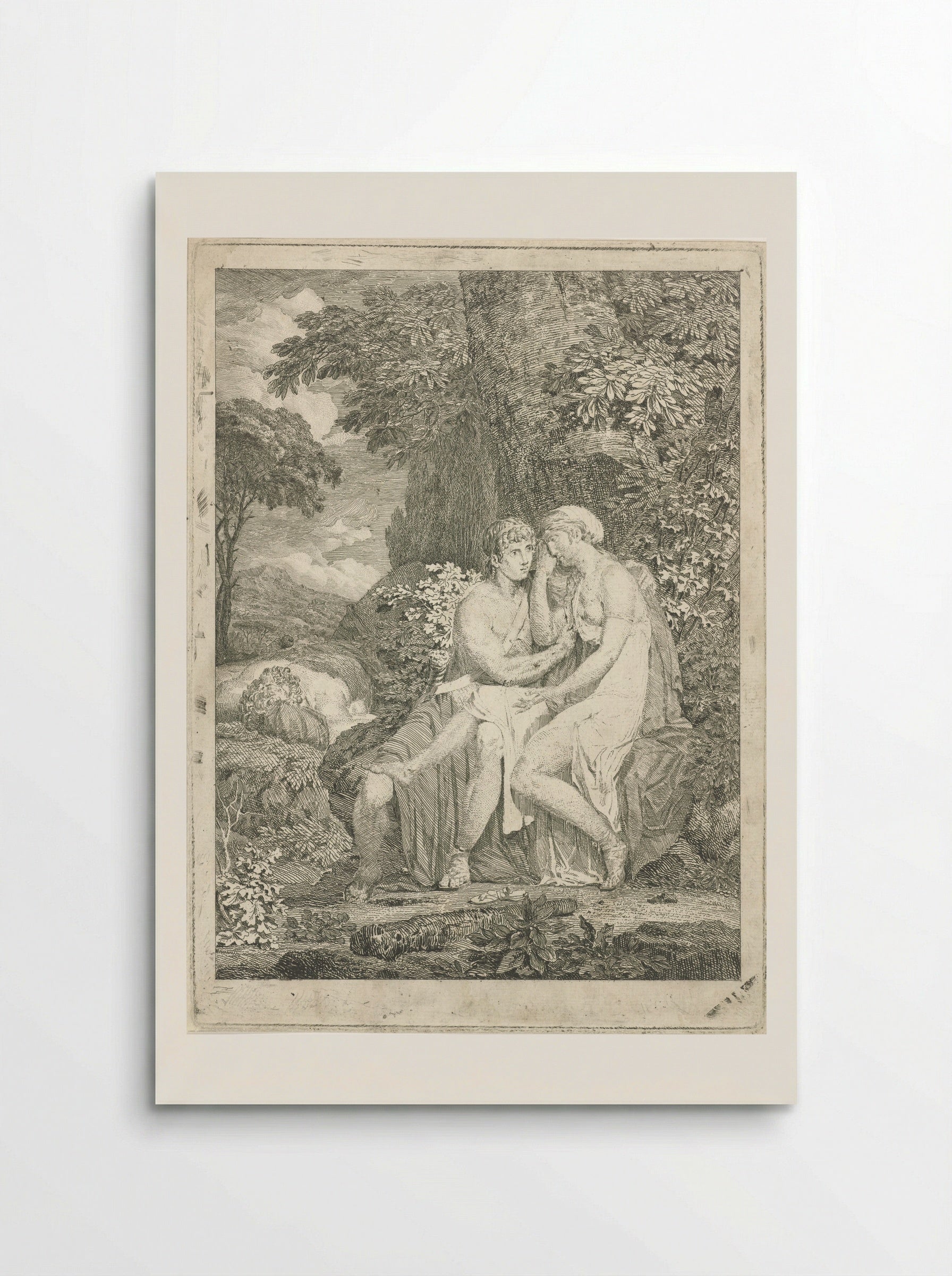 Orpheus Consoling Eurydice - Jean Grandjean - Poster