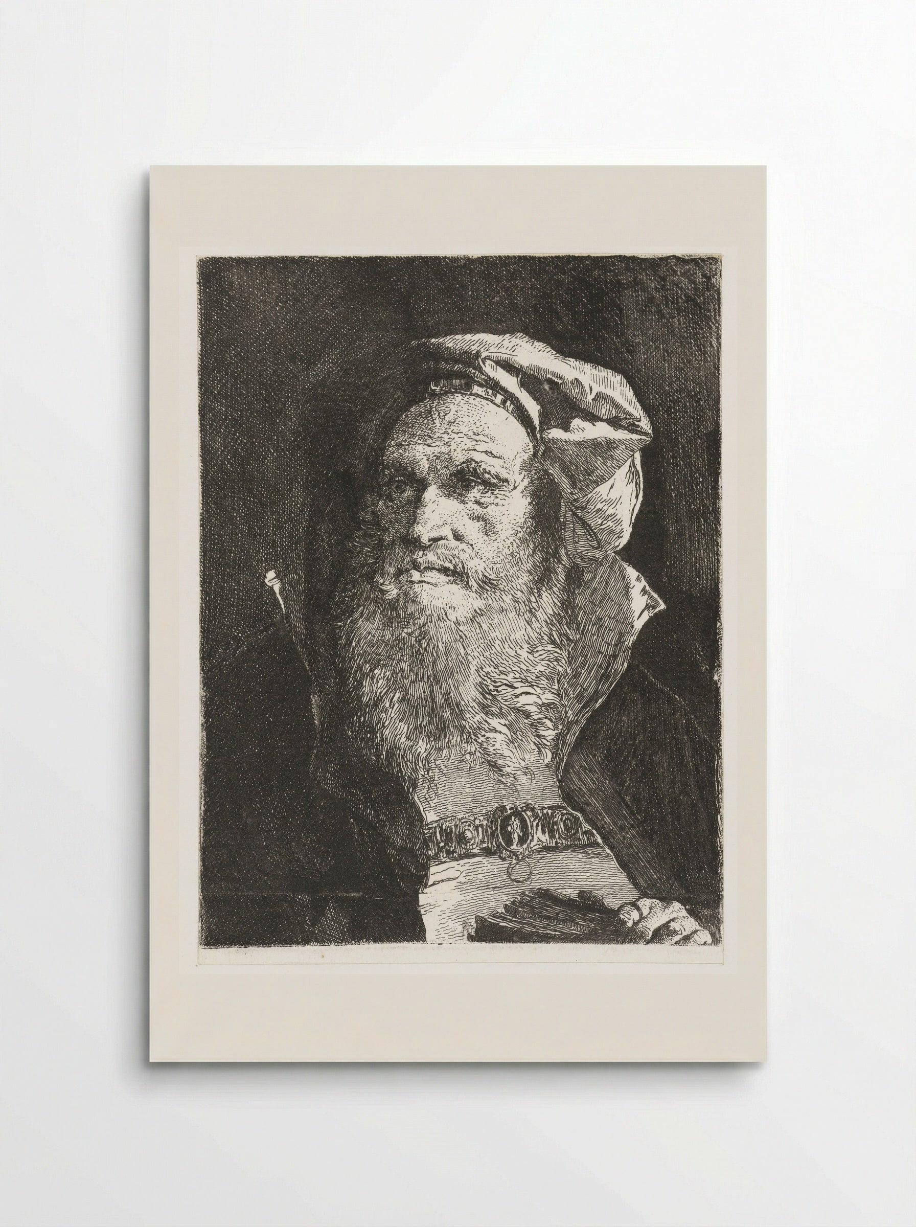 Oude man met baard en boek (Old Man with Beard and Book) - Giovanni Domenico Tiepolo - Poster