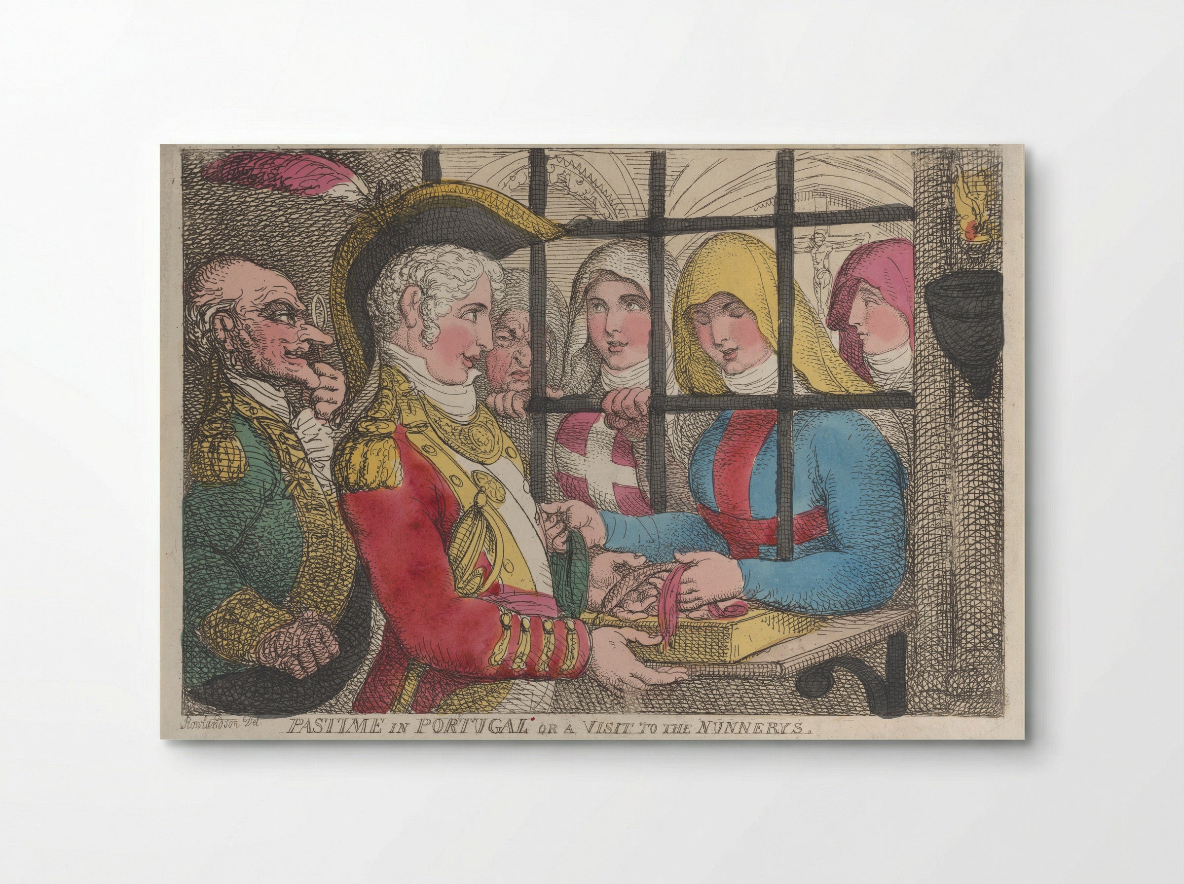 Pastime in Portugal or A Visit to the Nunnerys - Thomas Rowlandson - Poster
