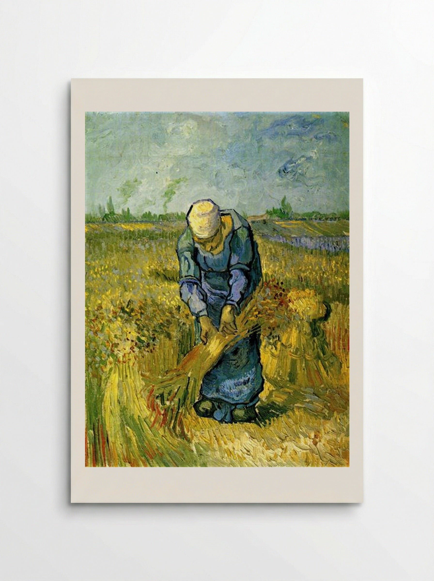 Peasant Woman Binding Sheaves (after Millet) - Vincent van Gogh - Poster