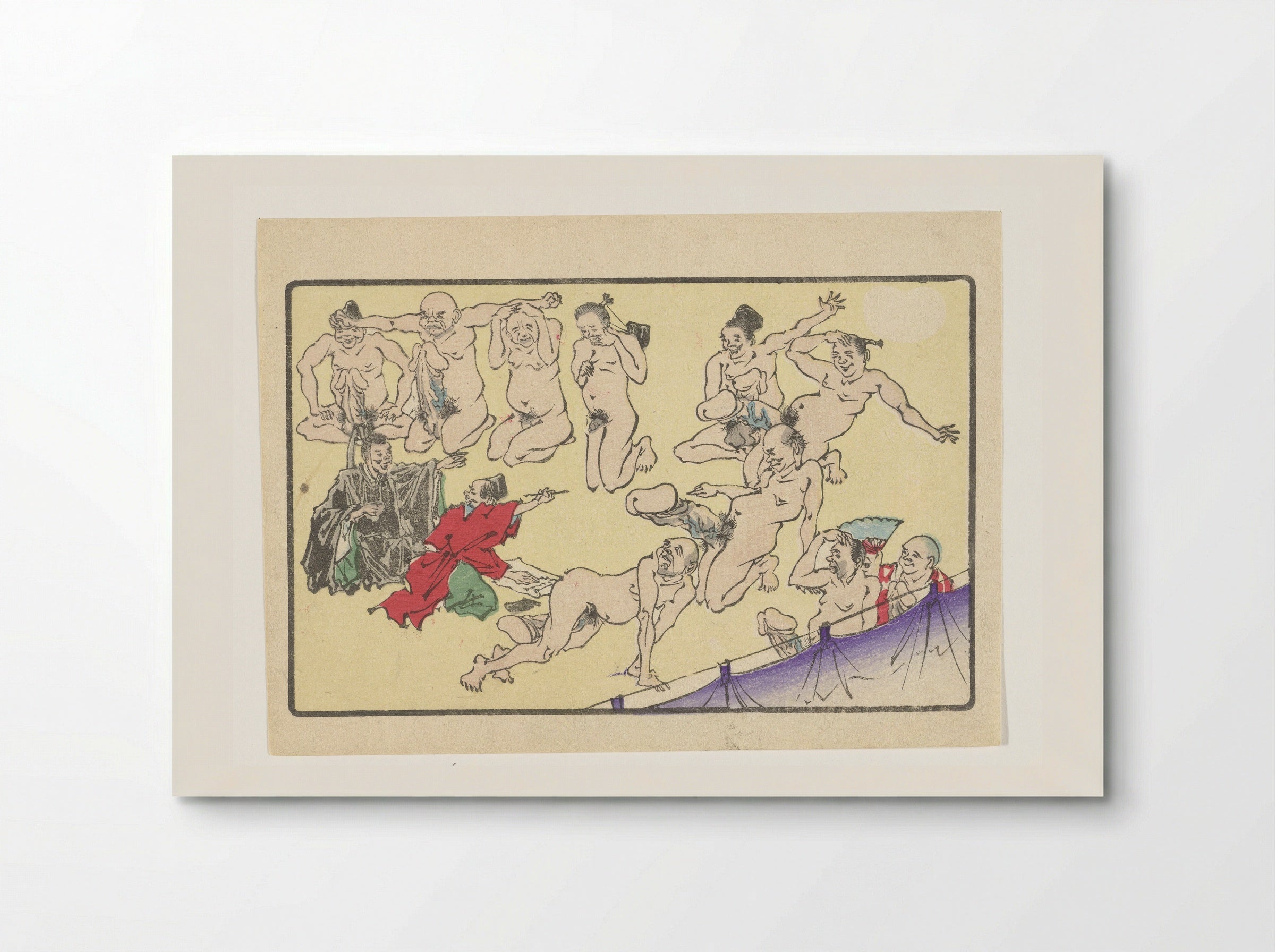 Penis wedstrijd (Phallic Contest) - Kawanabe Kyôsai - Poster