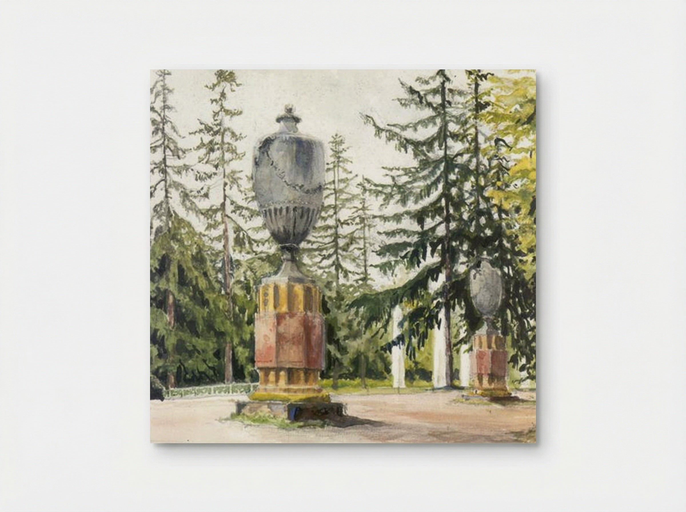 Peterhof Palace. Vases at the channel - Alexandre Benois - Poster