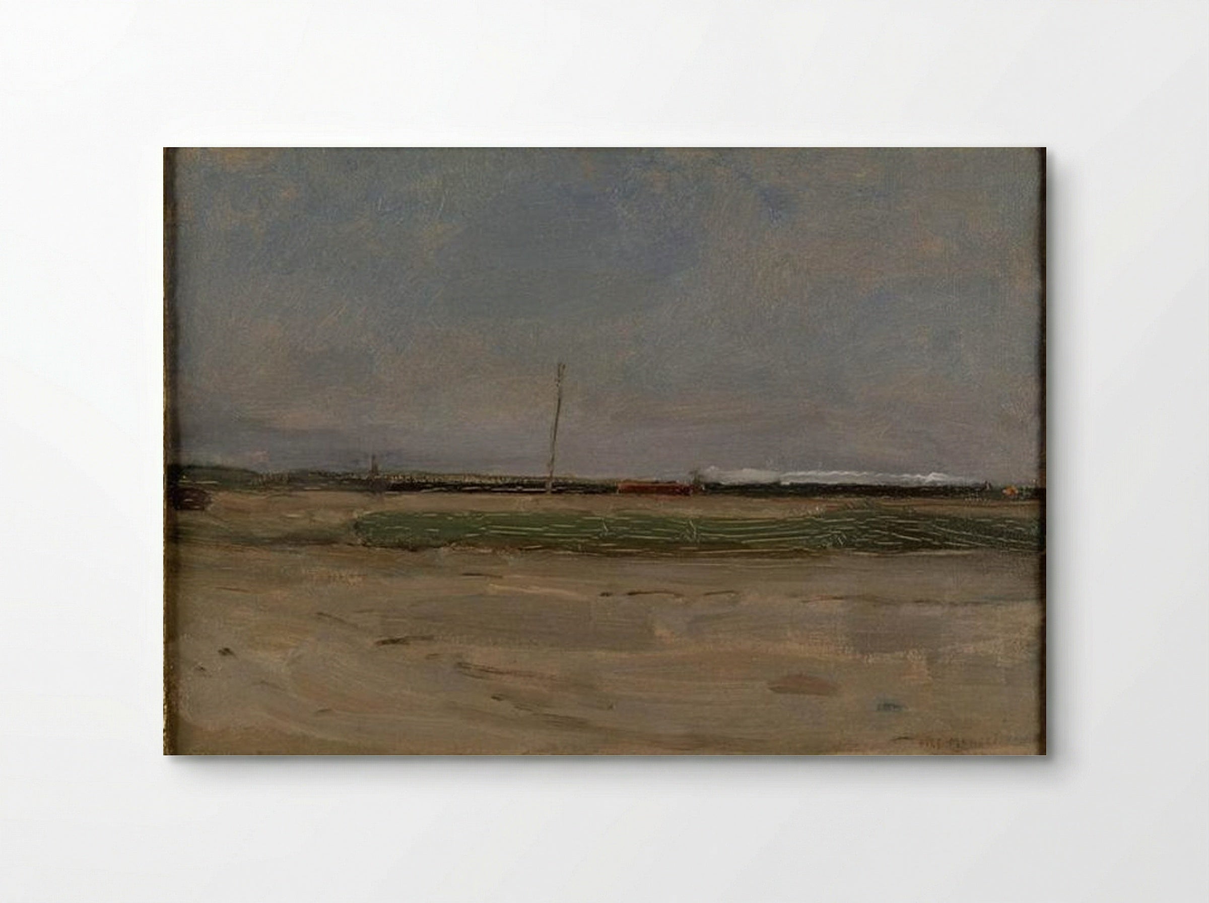 Polder Landscape with a Train and a Small Windmill on the Horizon - Piet Mondrian - Poster
