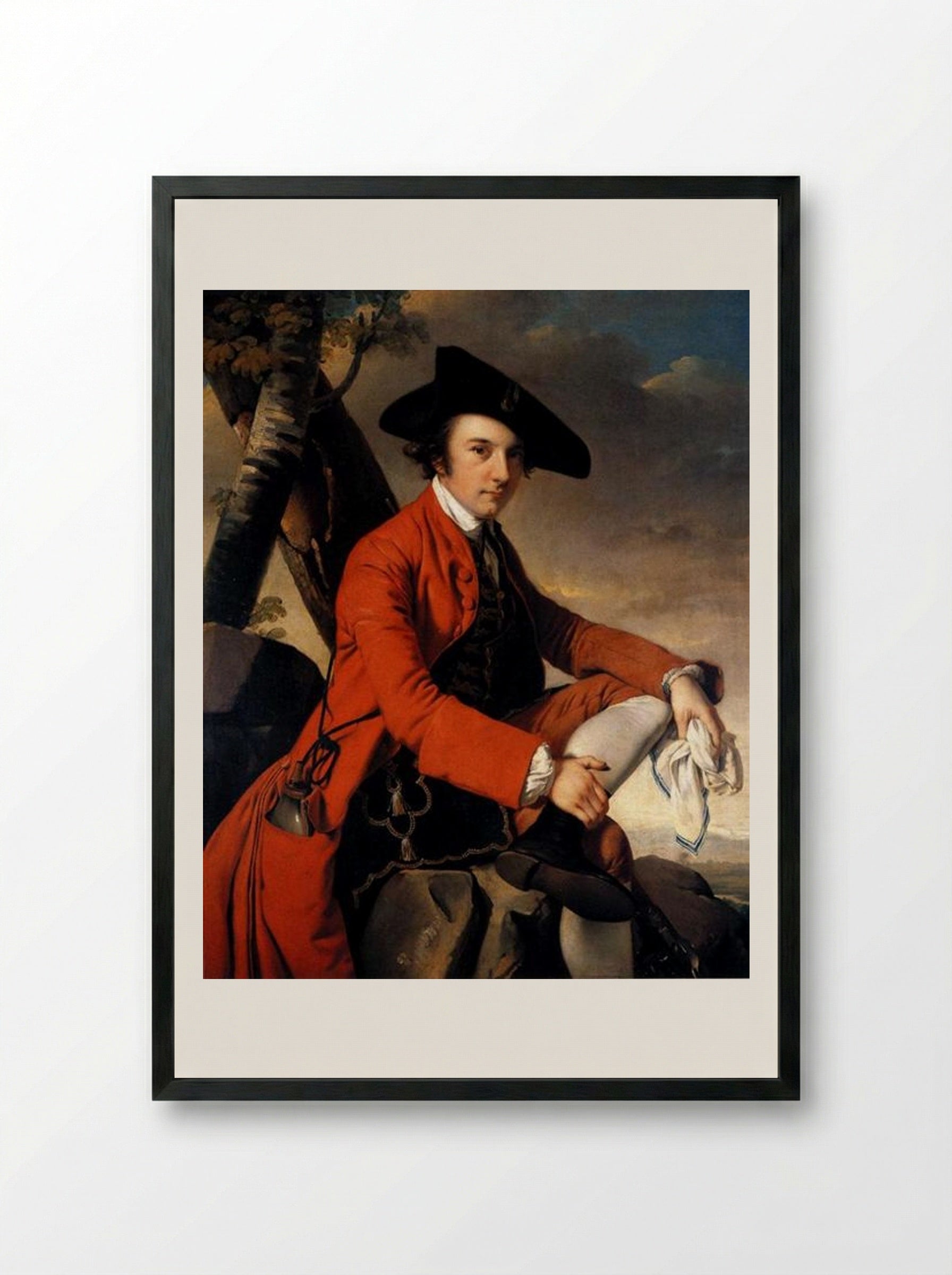 Portrait of Fleetwood Hesketh - Joseph Wright - Framed Print Black