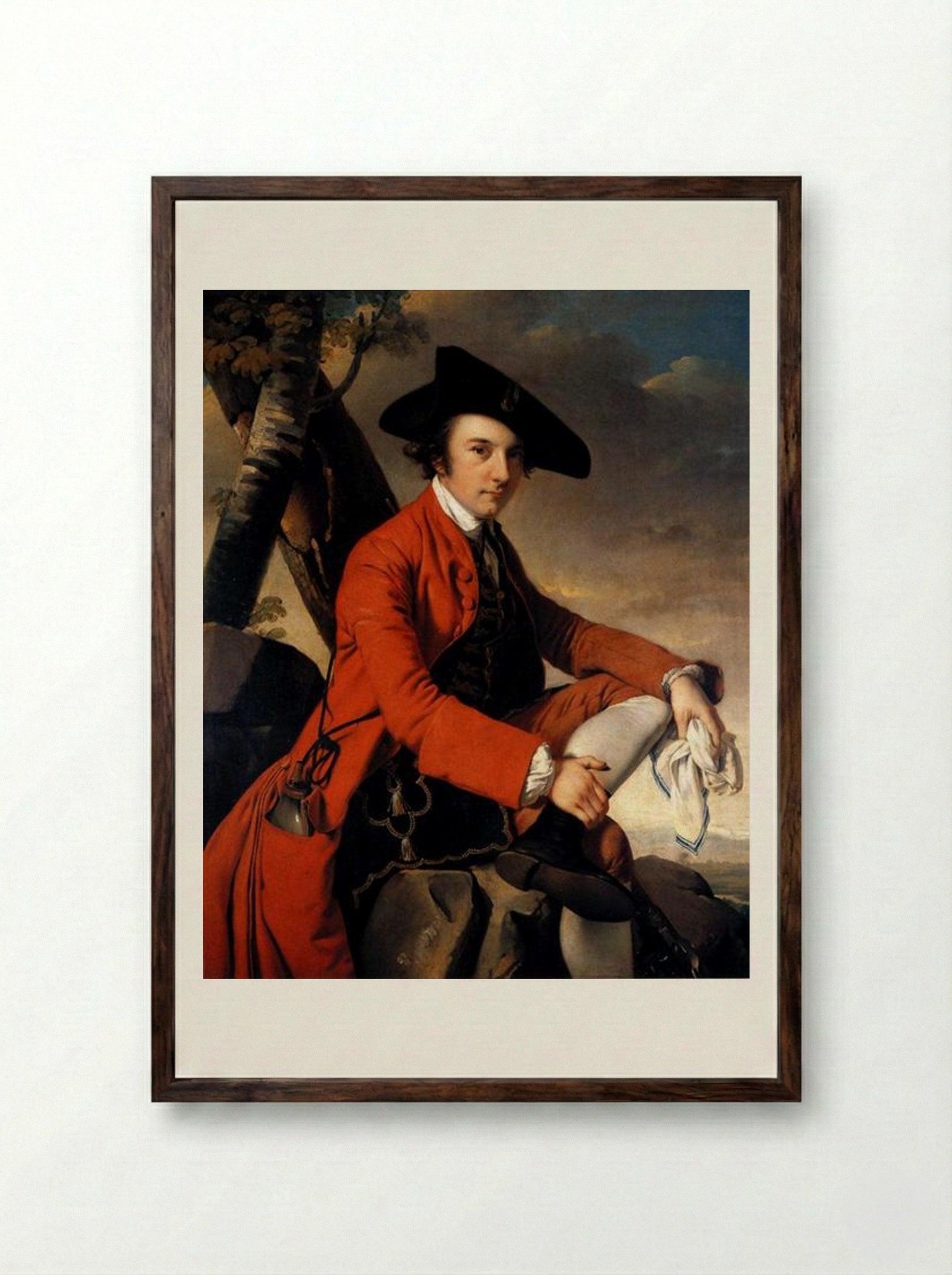 Portrait of Fleetwood Hesketh - Joseph Wright - Framed Print Dark Wood