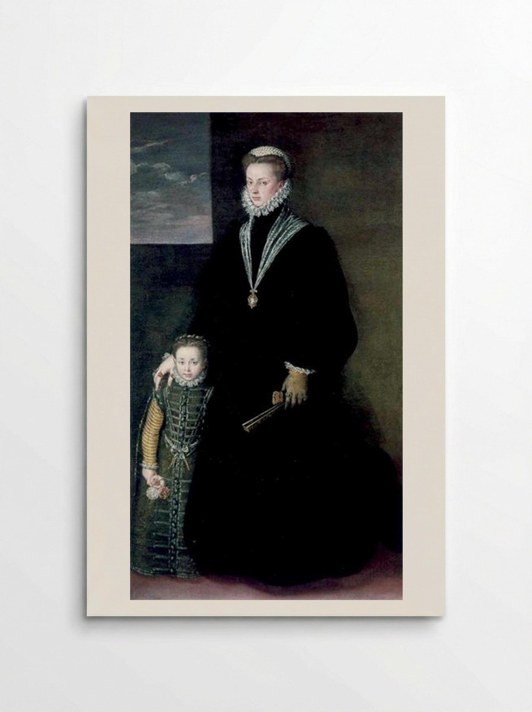 Portrait of Juana of Austria with a Young Girl - Sofonisba Anguissola - Poster