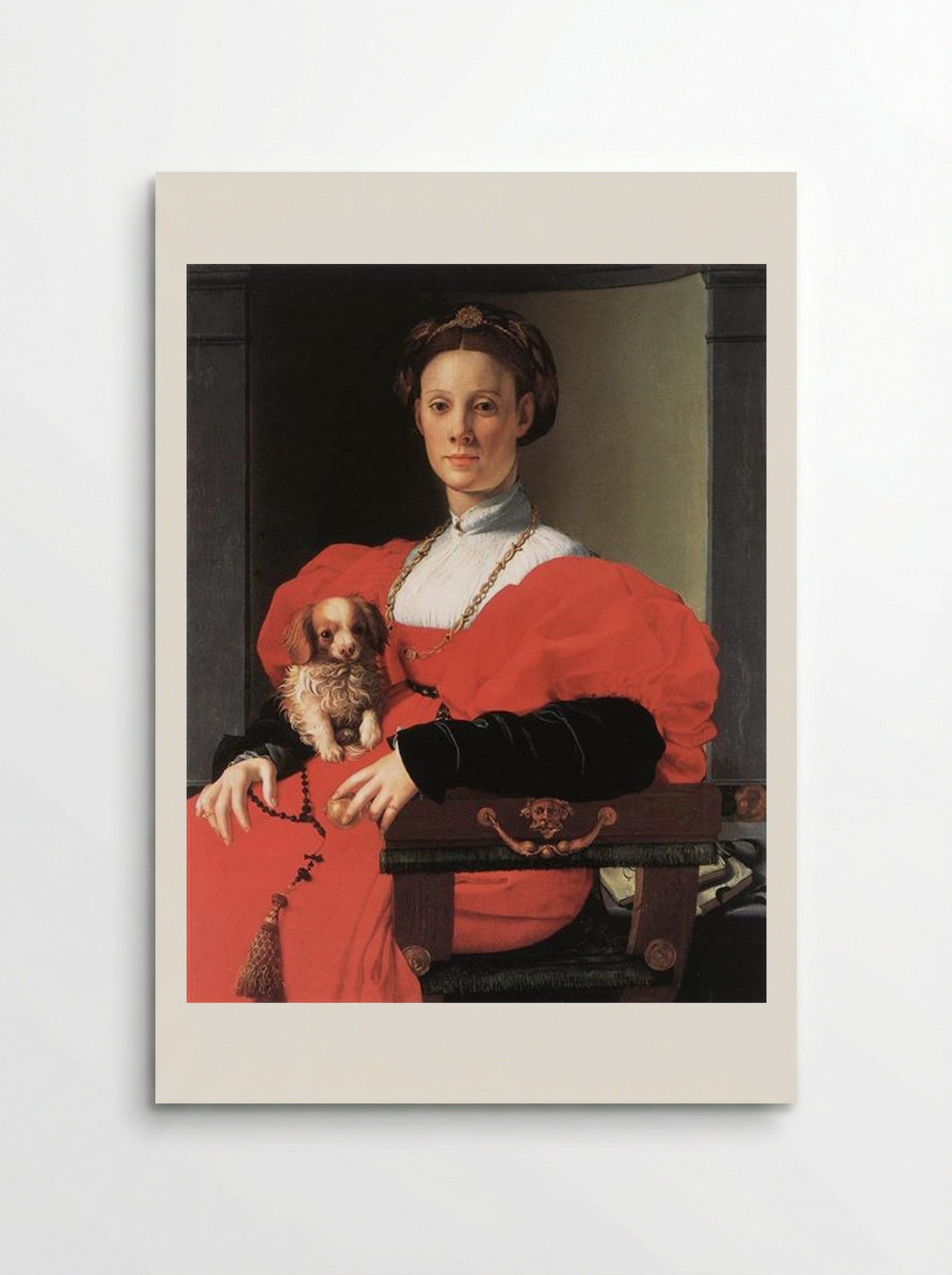 Portrait of a Lady with a Puppy - Agnolo Bronzino - Poster