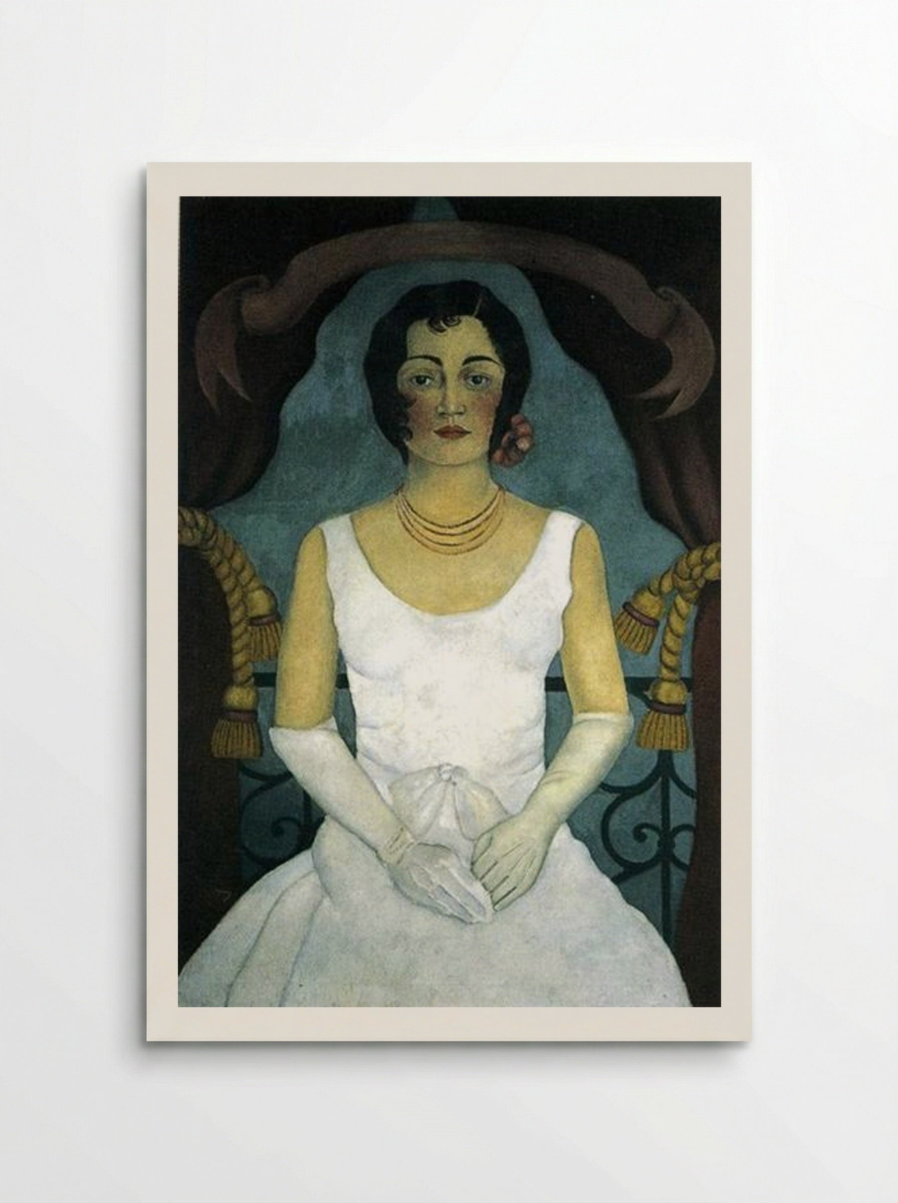 Portrait of a Woman in White - Frida Kahlo - Poster