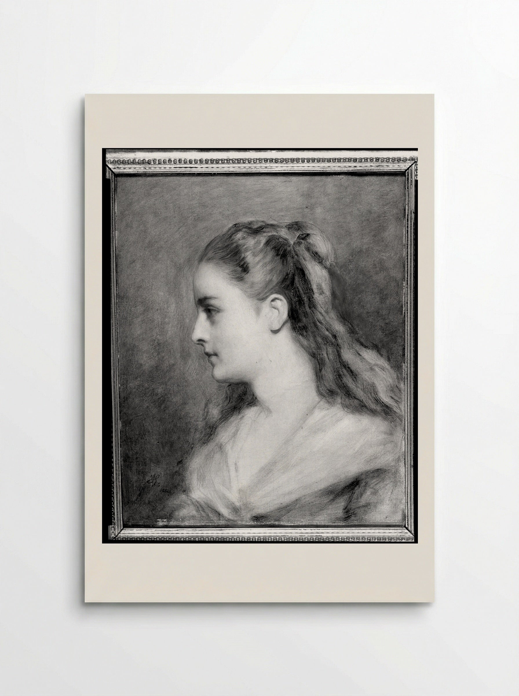 Portrait of a Young Woman in Profile - Frederic Leighton - Poster