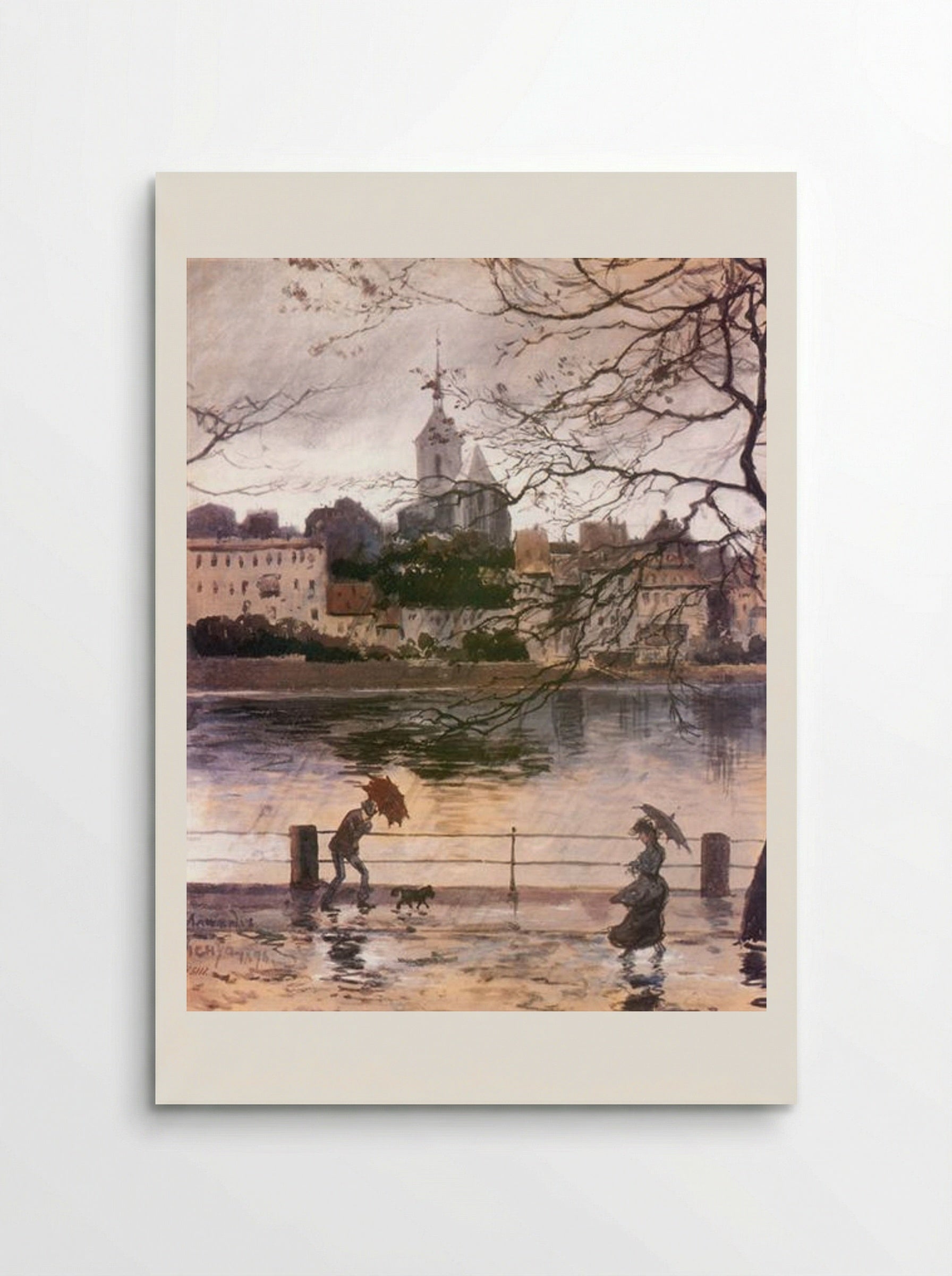 Ray Embankment in Basel in the Rain - Alexandre Benois - Poster